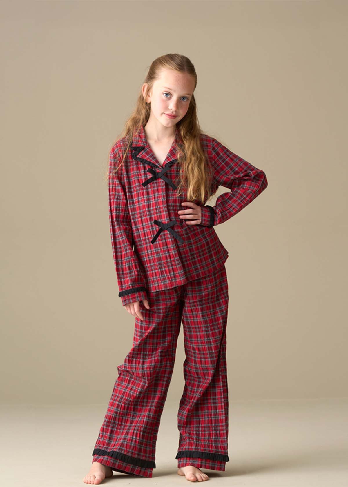 Girl Check PJs red