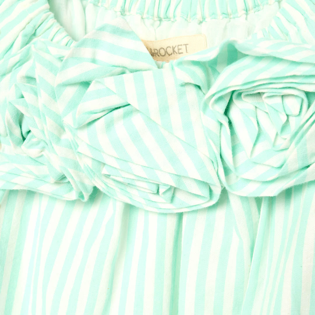 Coletta Corsage Stripe Swing Dress