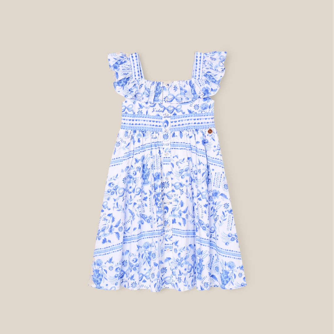 Ellery Print Ruffle Sleeve Dress