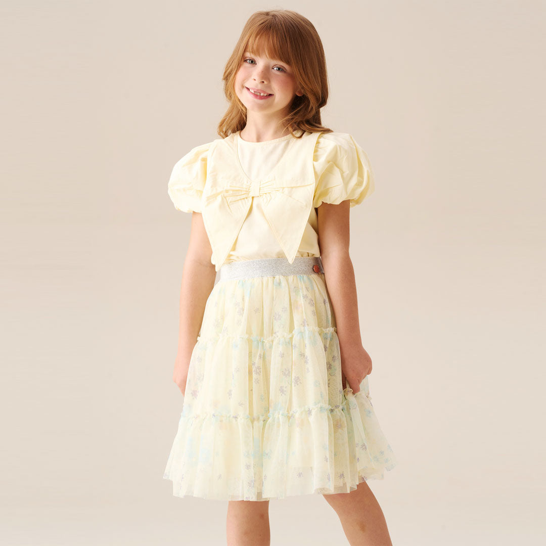 Mae Floral Print Mesh Skirt