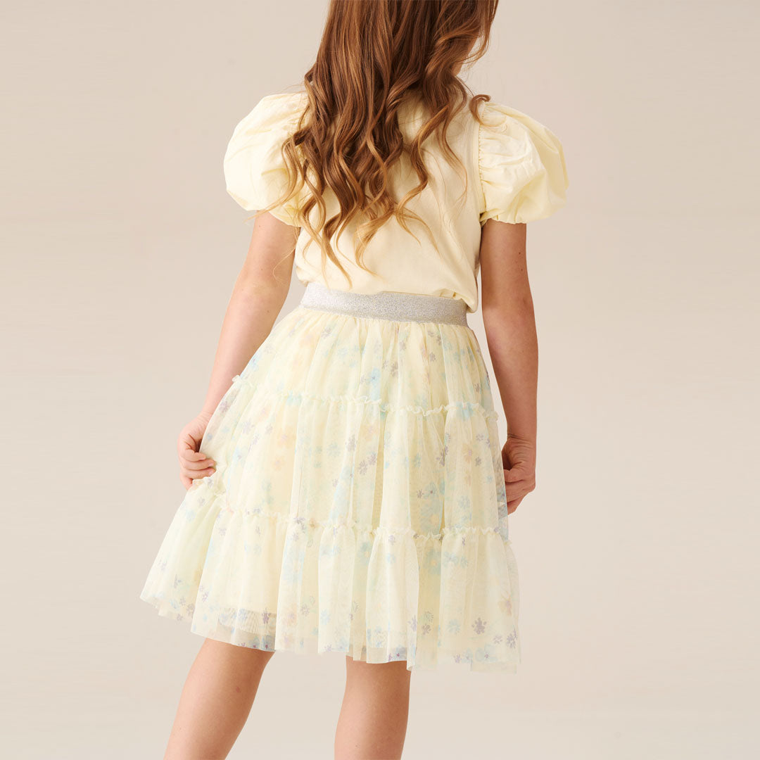 Mae Floral Print Mesh Skirt