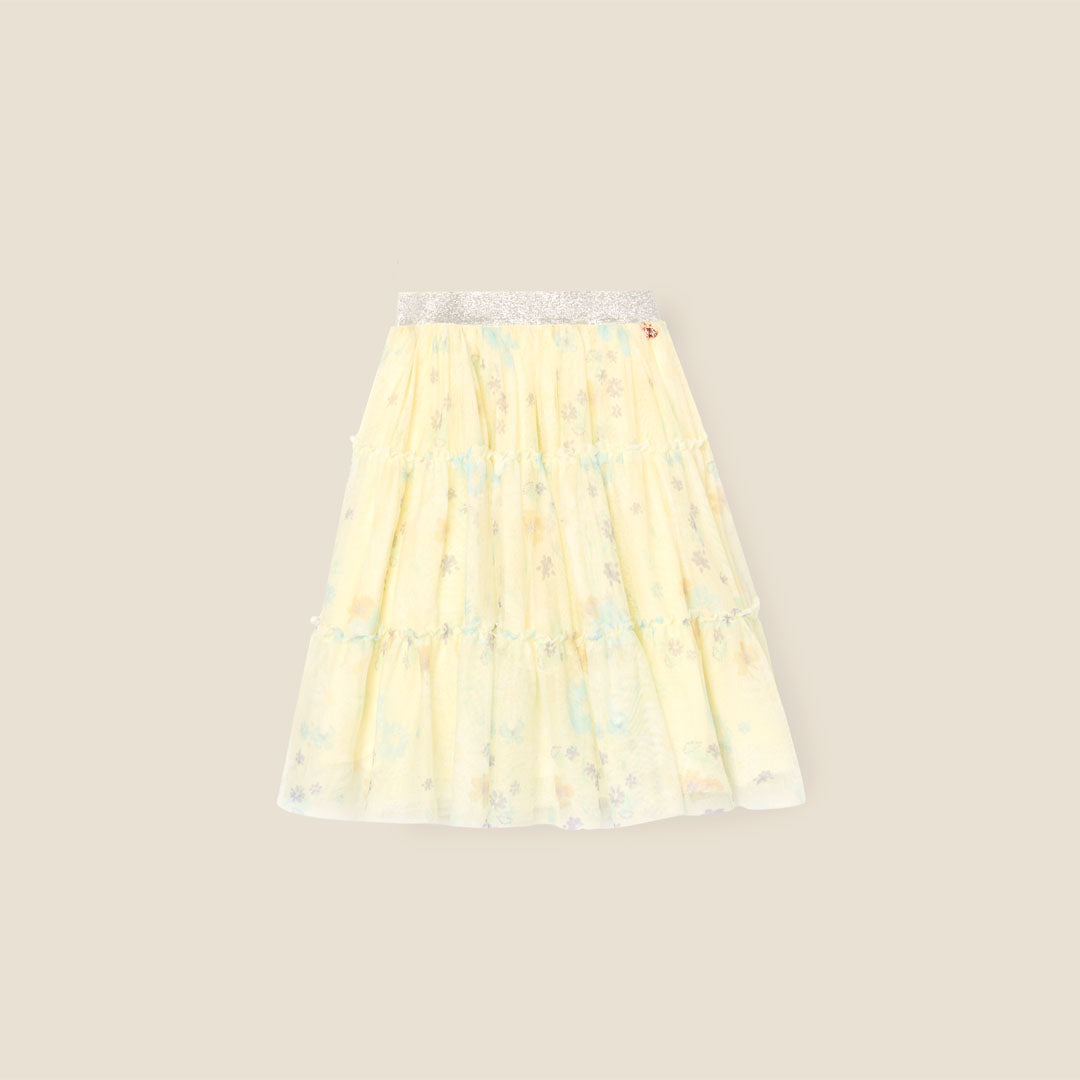 Mae Floral Print Mesh Skirt