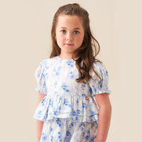 Pia Floral Tie Detail Peplum Top