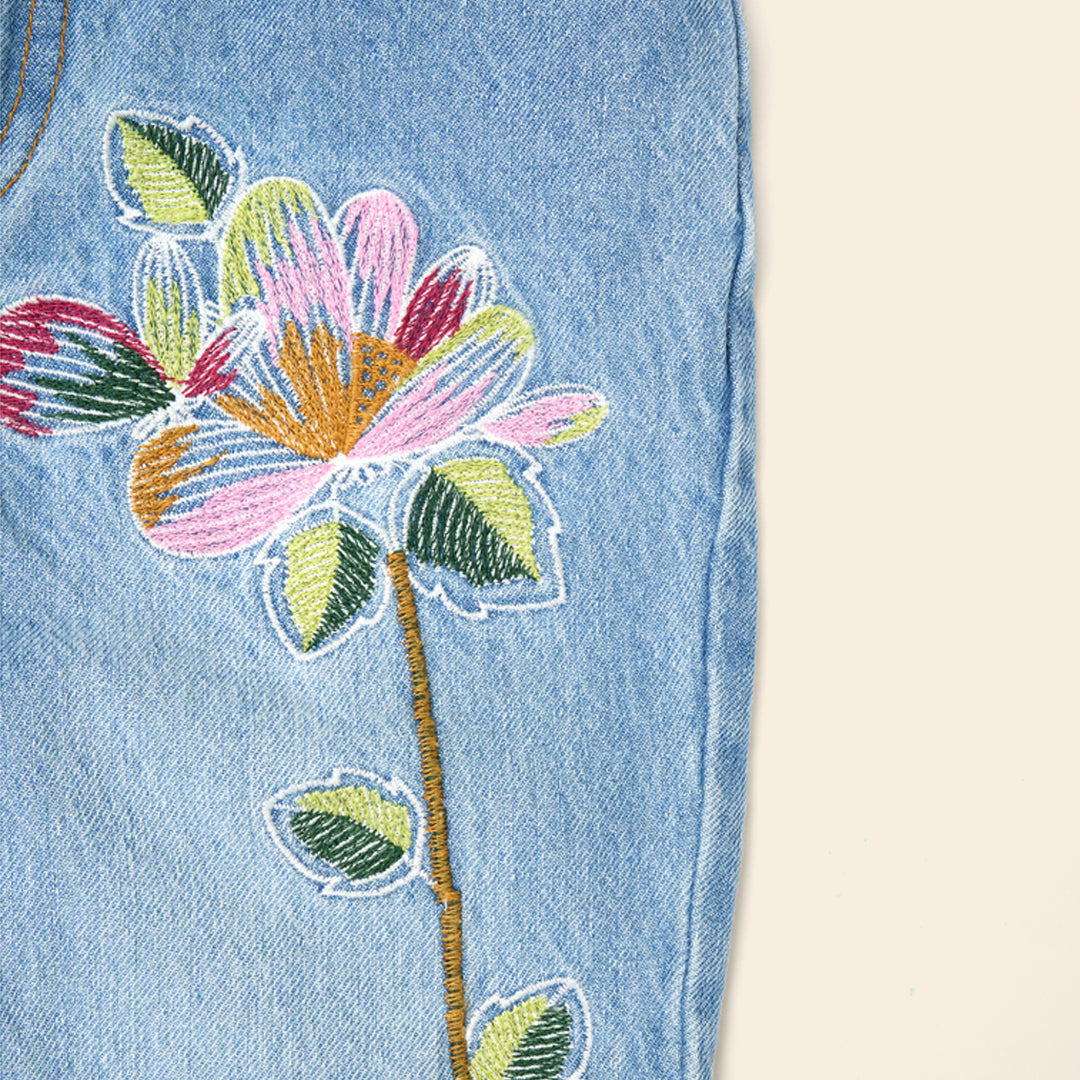Millie Embroidered Flared Denim Jeans