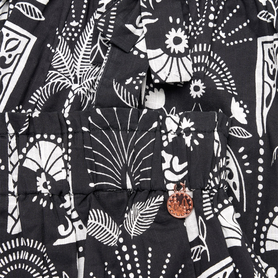 Amie Monochrome Palm Print Top And Trouser