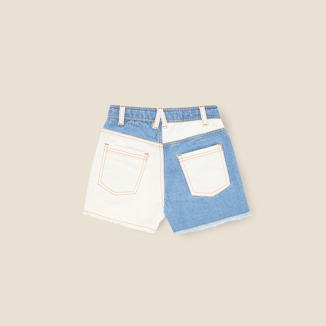 Rafaela Contrast Wash Denim Shorts