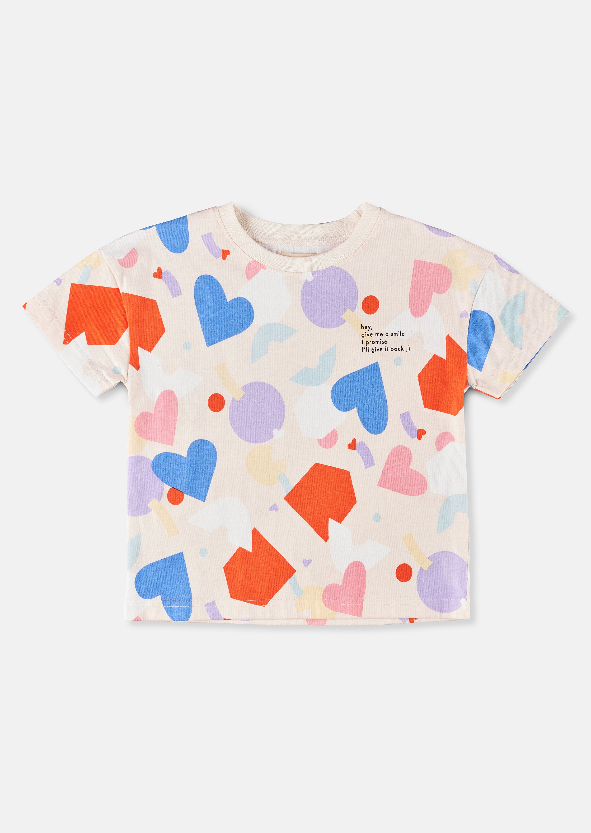 Girls Multi Colour Printed Cotton T-Shirt