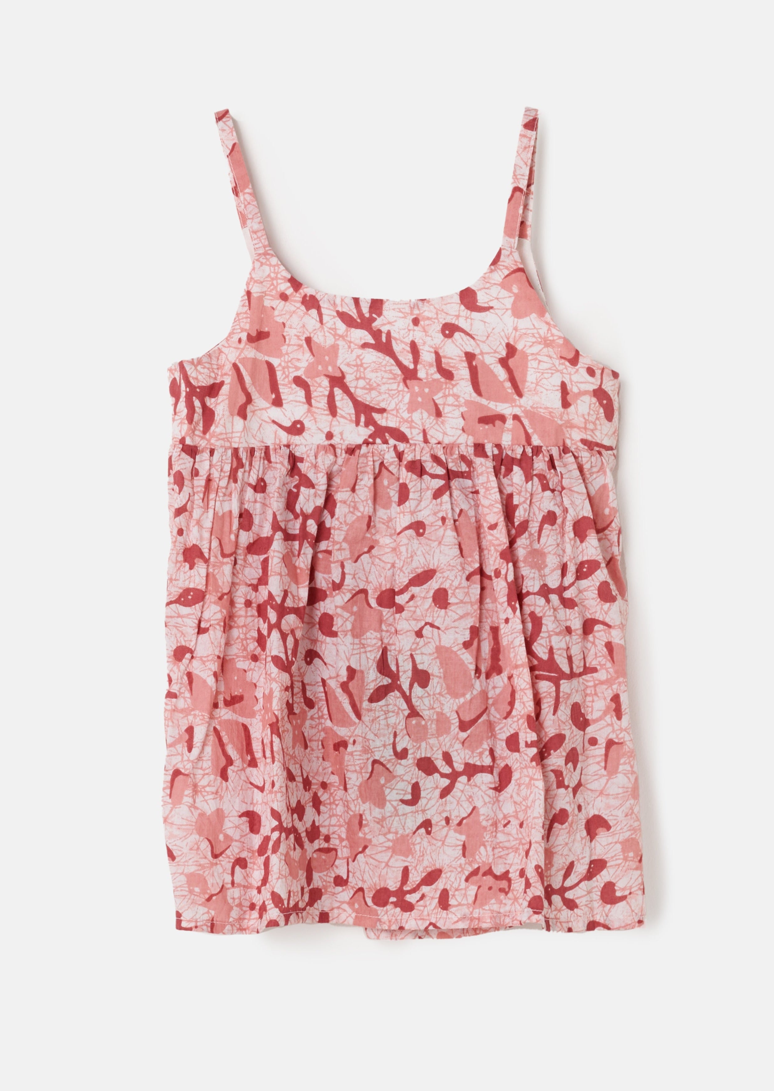 Girls Floral Printed Pink Top with Back Tie