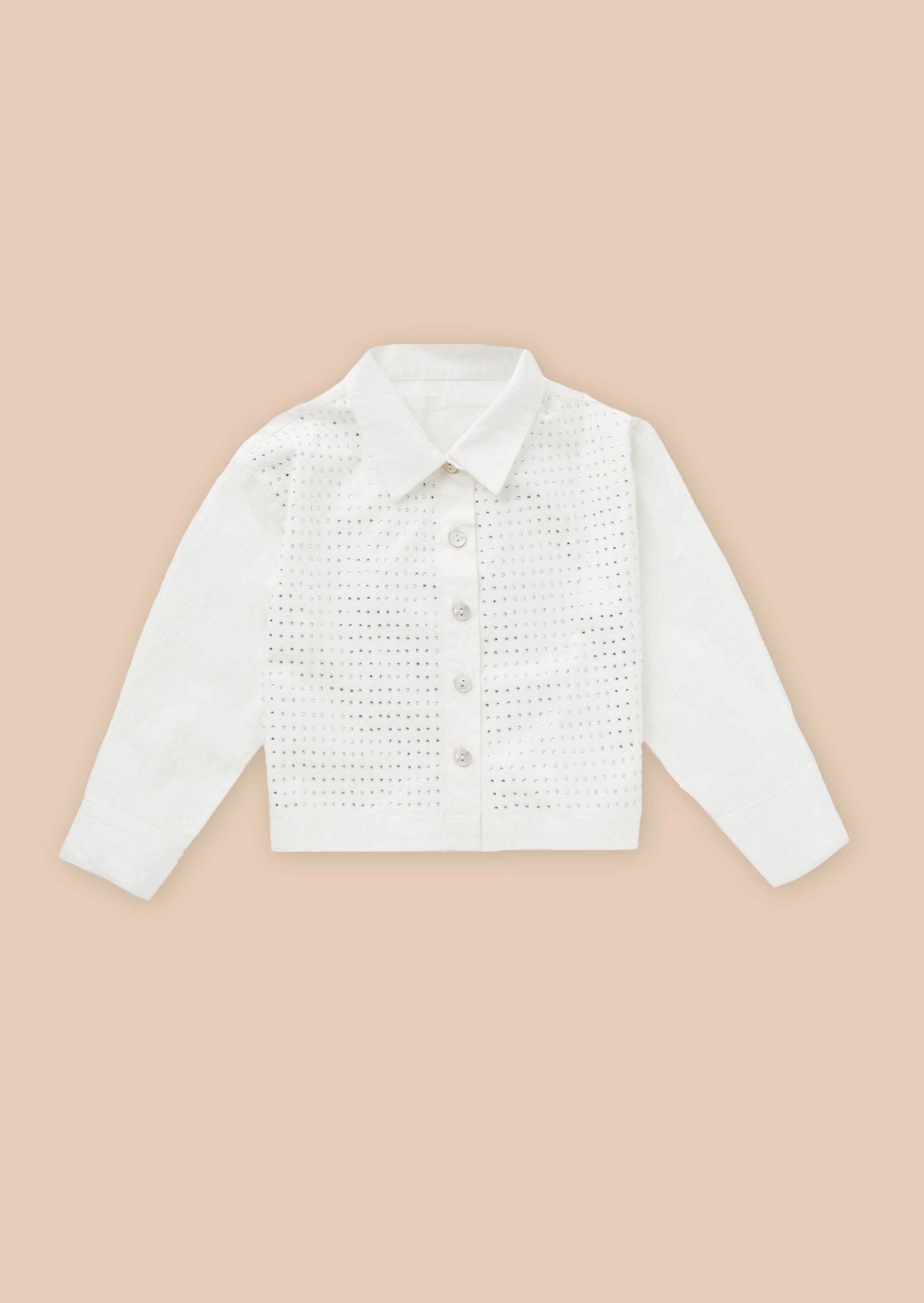 Jade White Diamante Shirt
