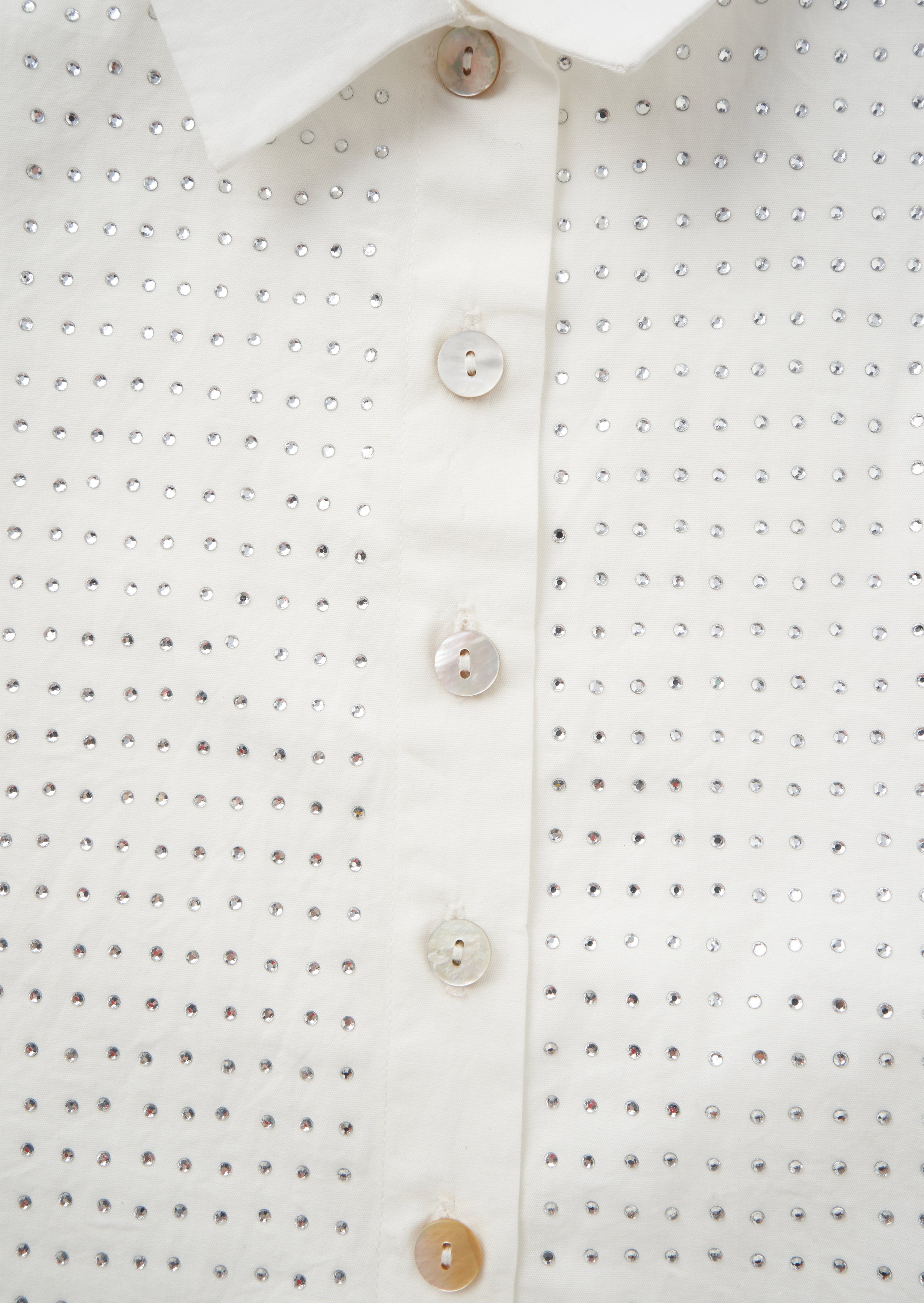 Jade White Diamante Shirt