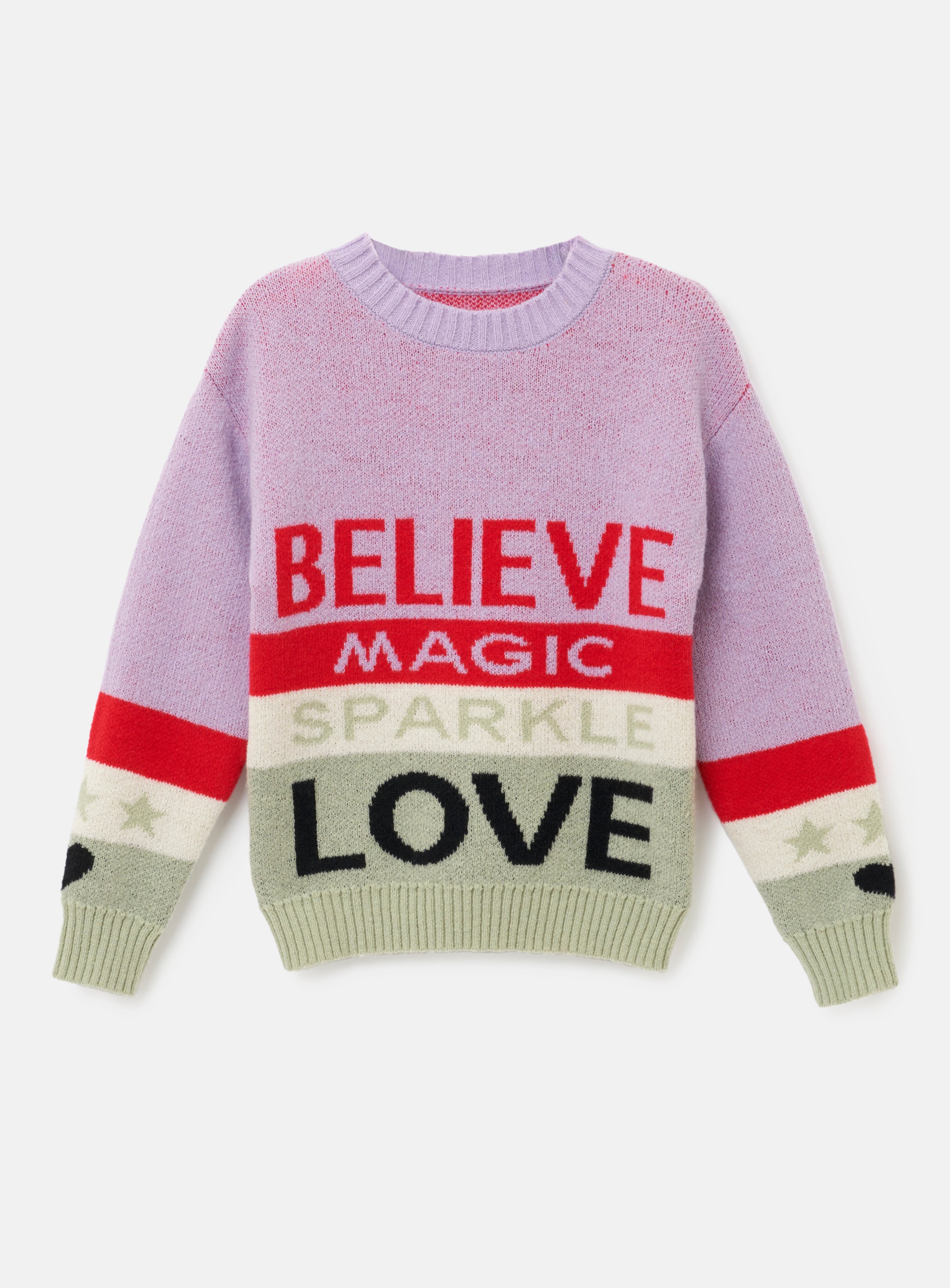 Norah Pink Believe Slogan Jumper