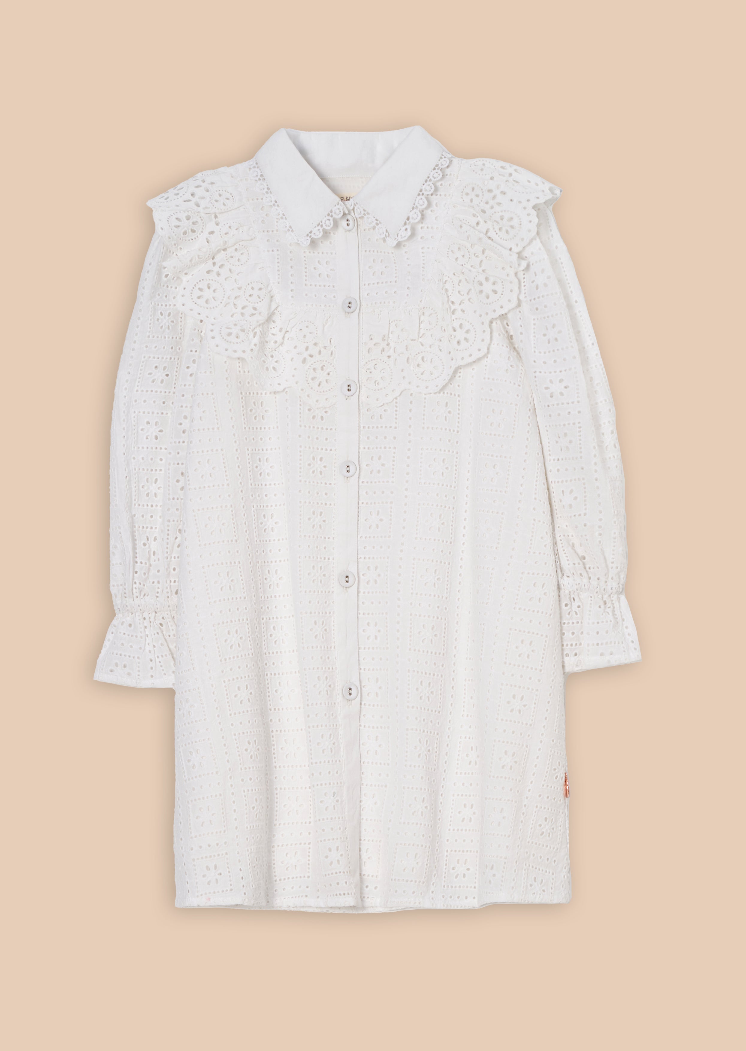 Amelie White Broderie Shirt Dress