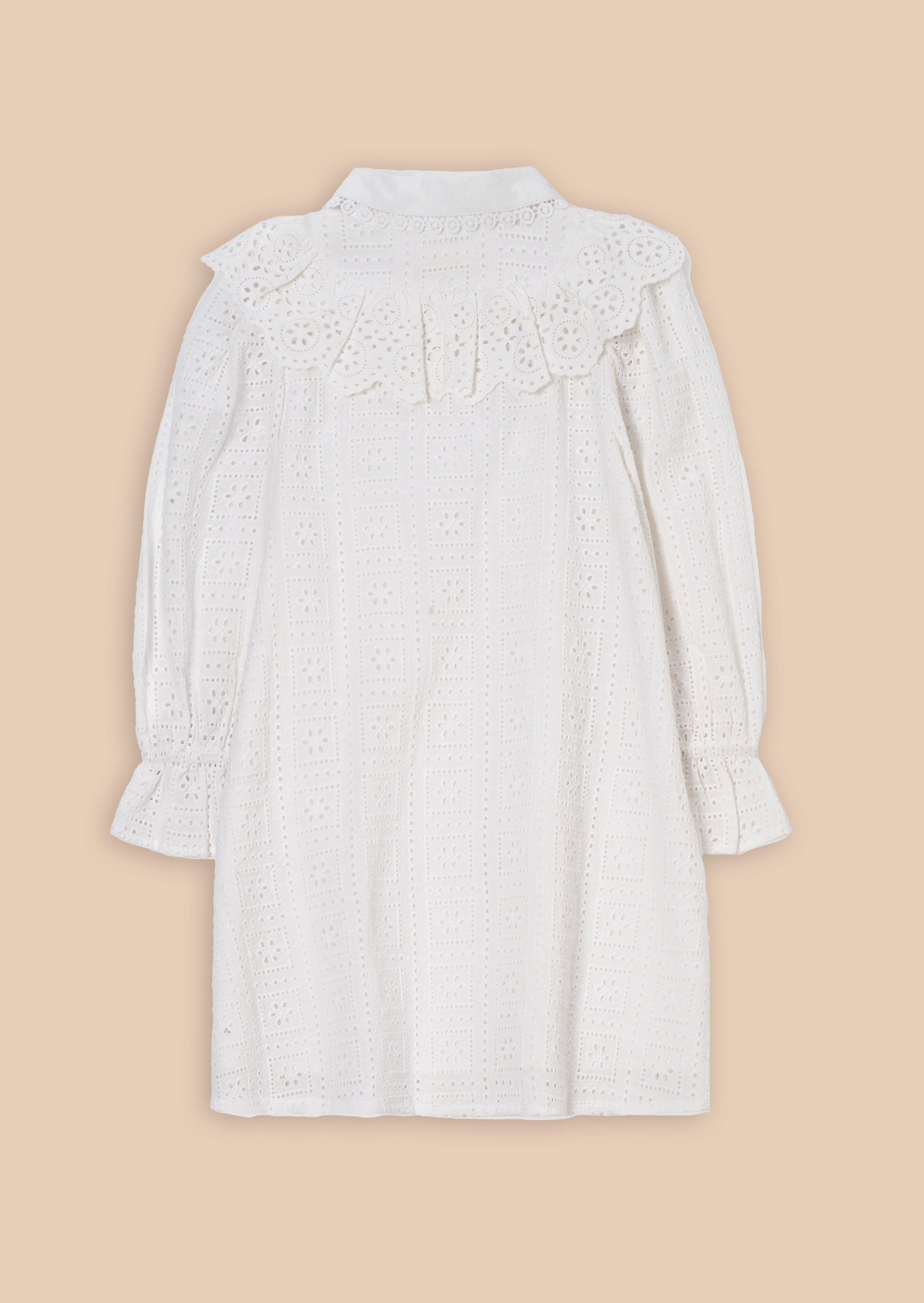 Amelie White Broderie Shirt Dress