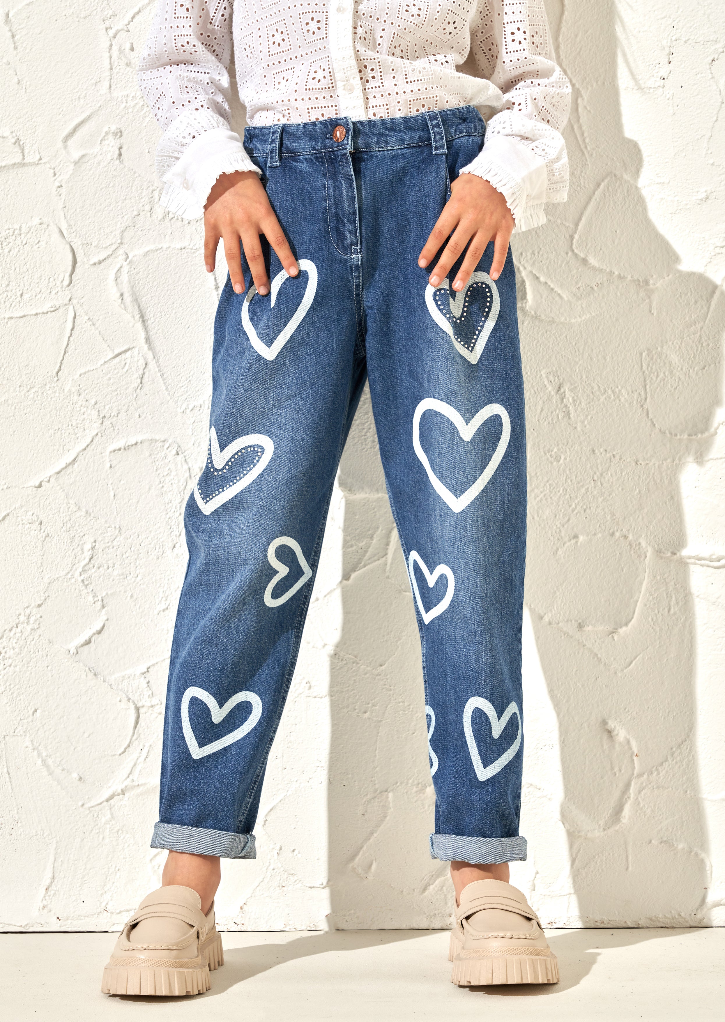 Angel Rocket Girls Printed Blue Trousers - Main Image