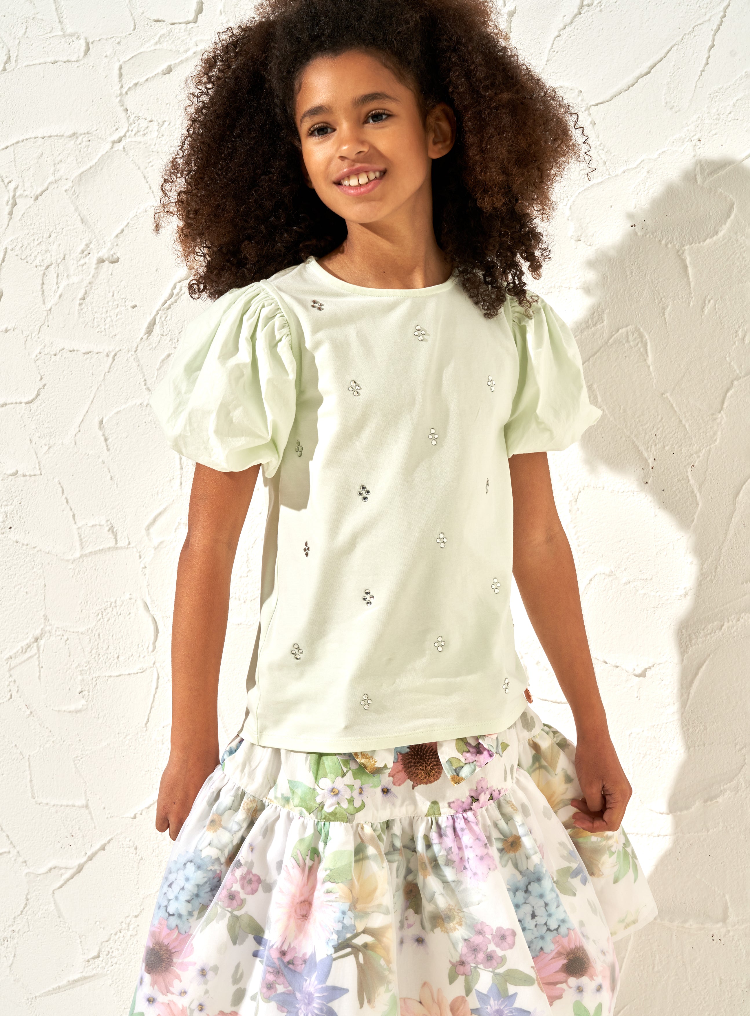 Renata Sage Puff Sleeve Tee