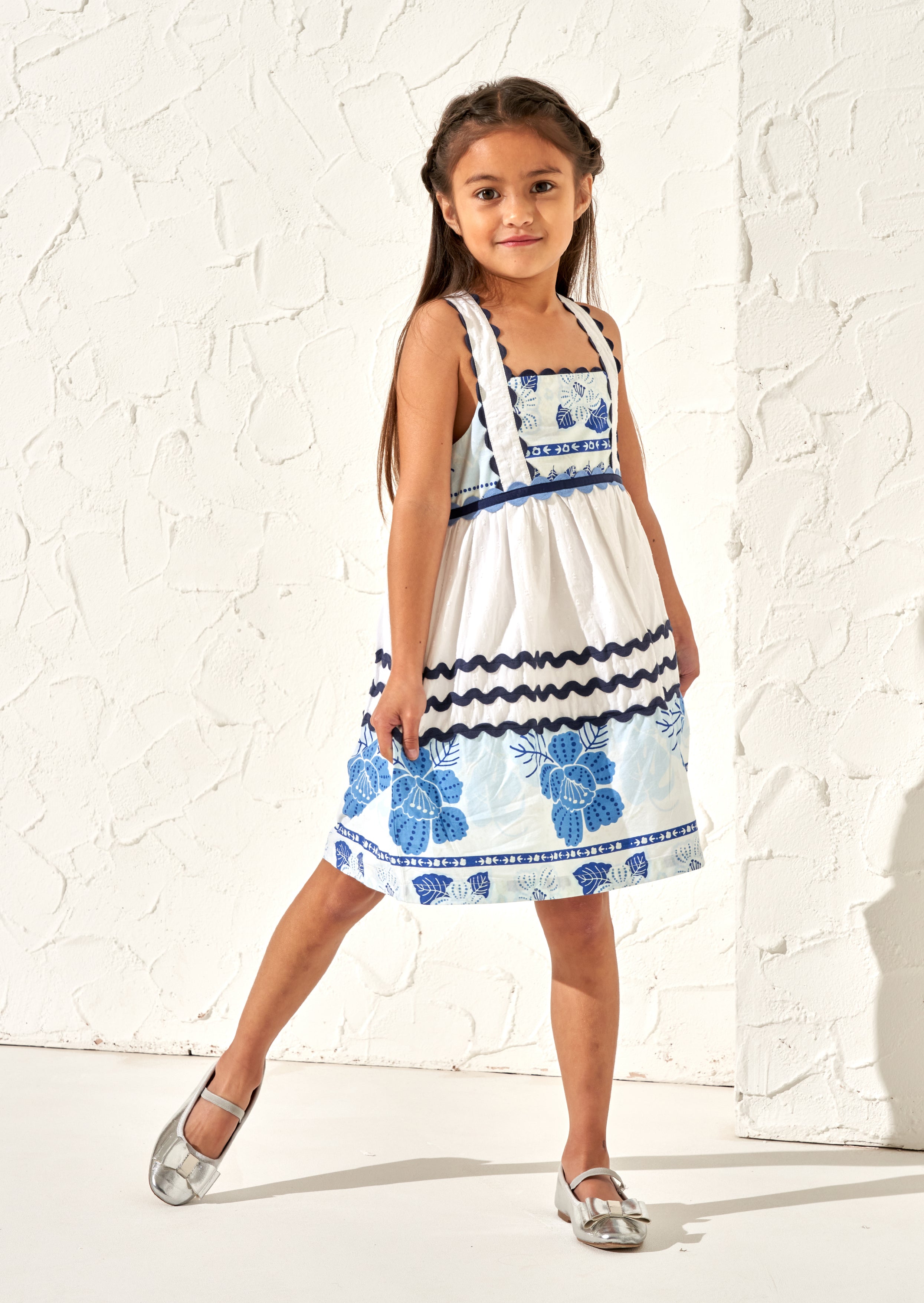 Connie Print Rik Rak Sundress Blue
