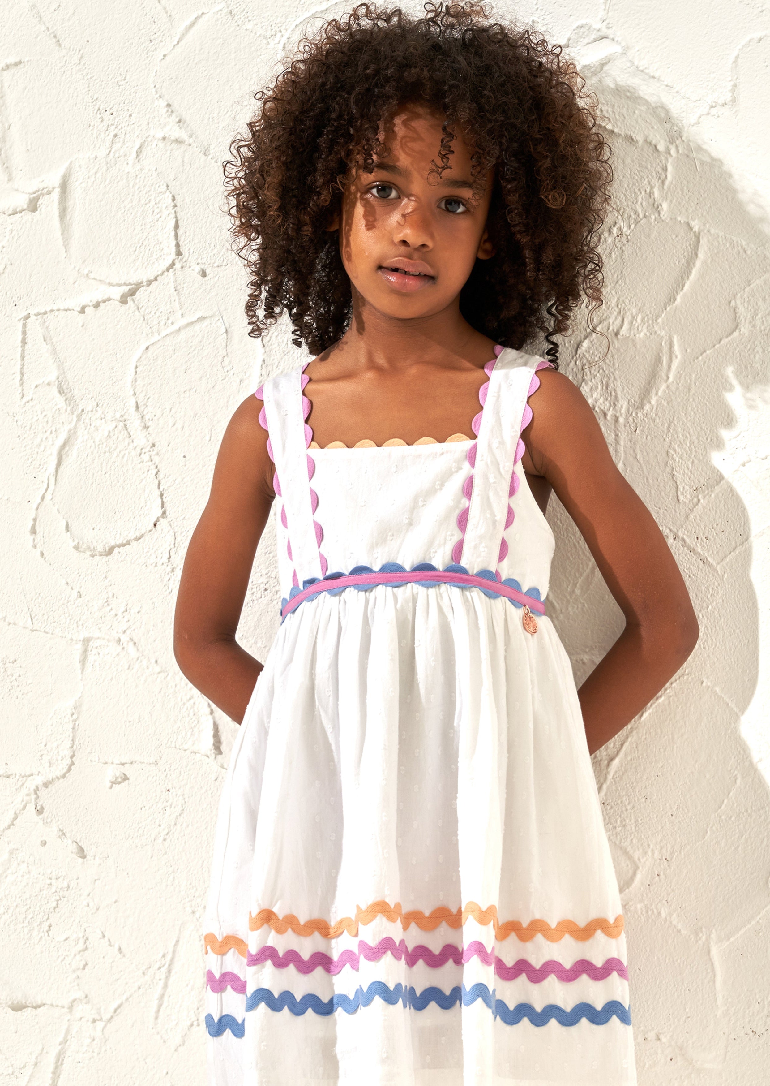 Lia Rik Rak Dress White