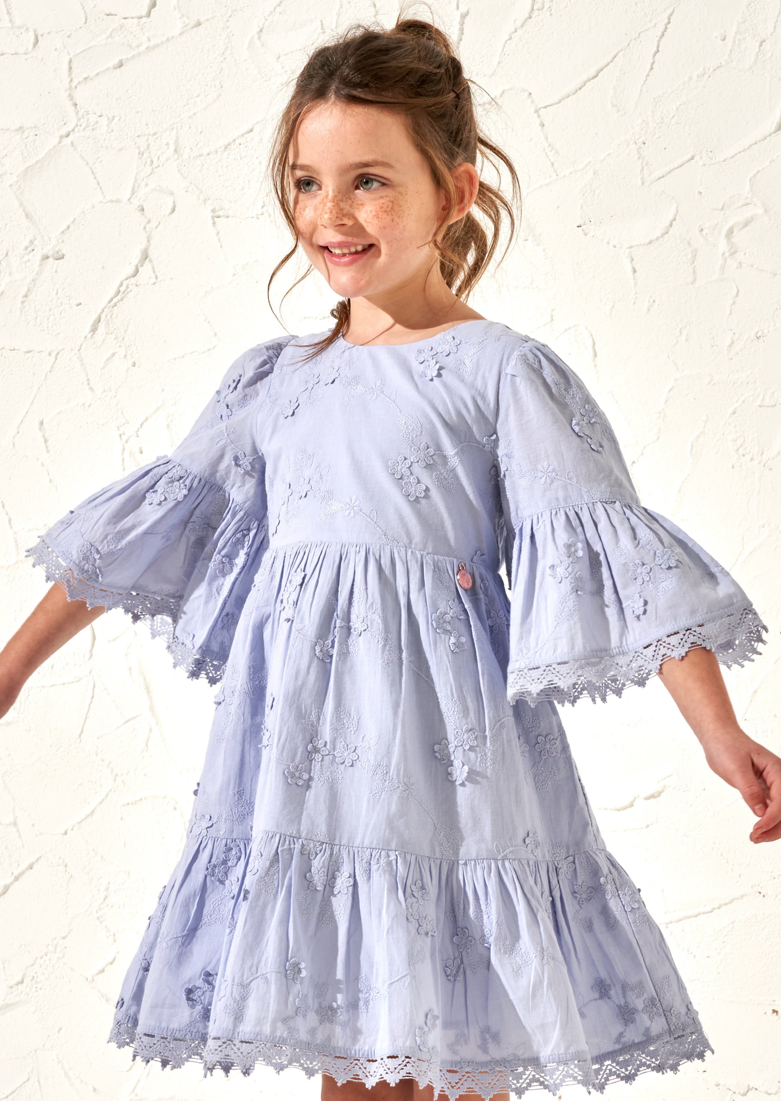 Natalia Blue 3D Flower Dress