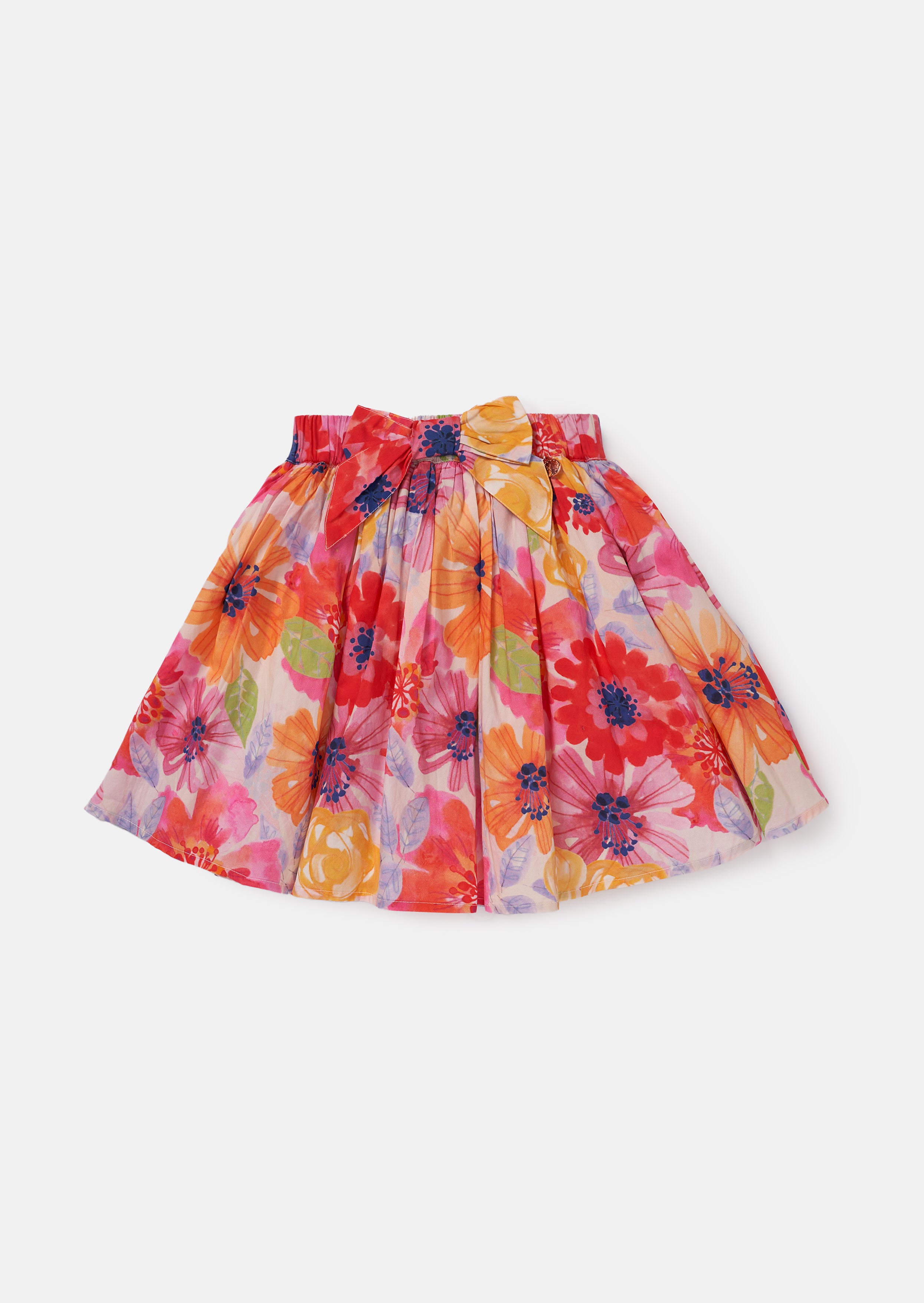 Sadie Red Floral Print Skirt