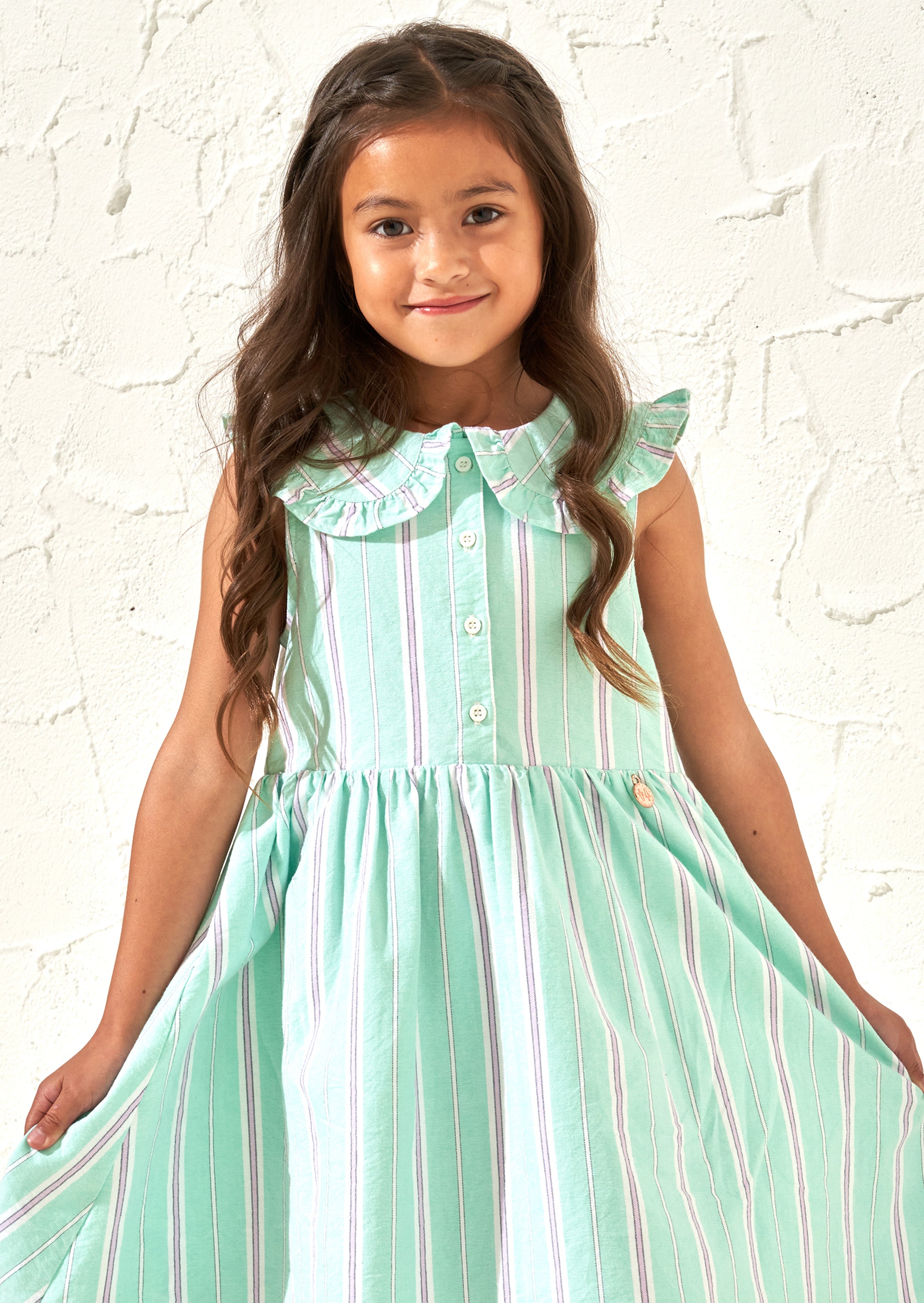 Jessie Green Stripe Button Through Dress