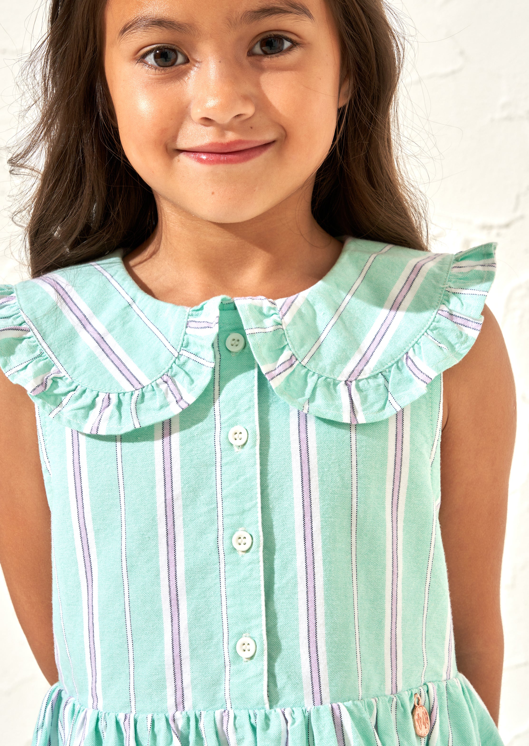 Jessie Green Stripe Button Through Dress