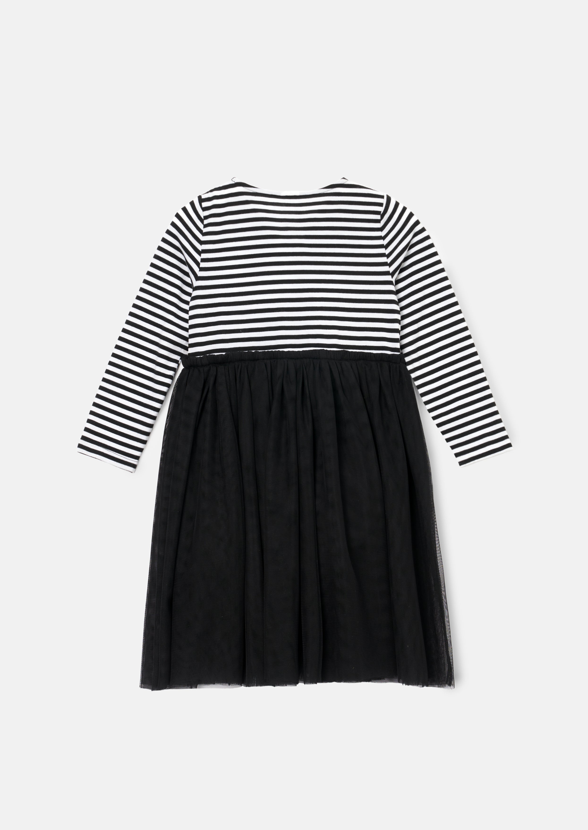 Carrie Stripe Corsage Dress Black