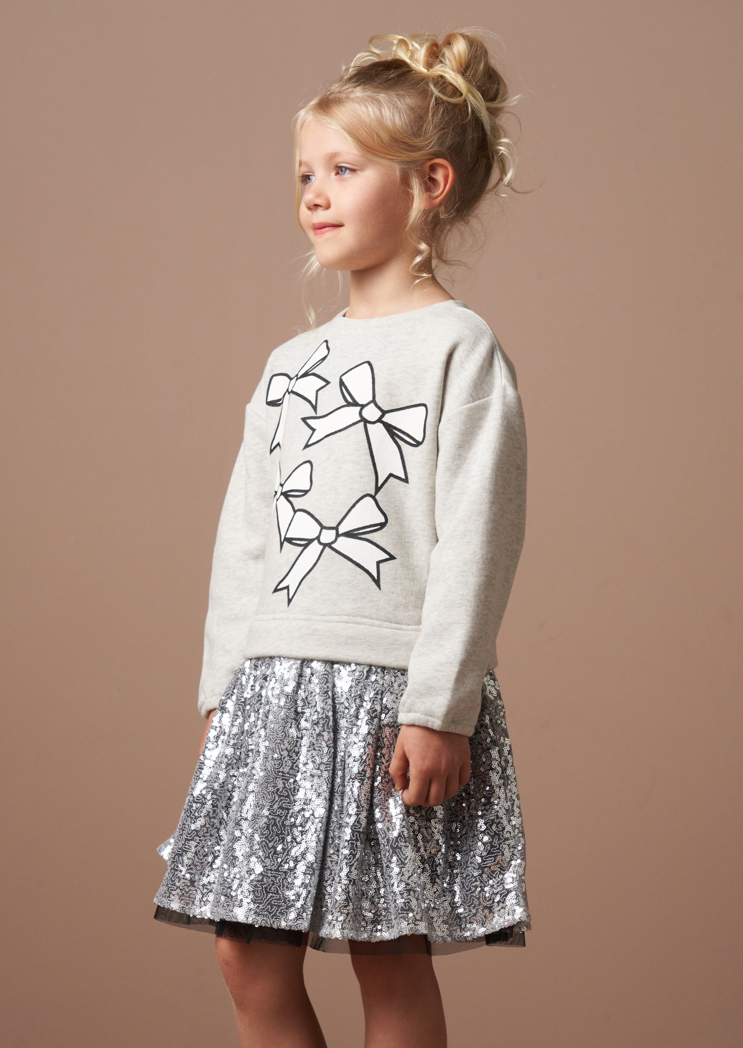 Angel Rocket Girls Sequin Mesh Grey Dresses1