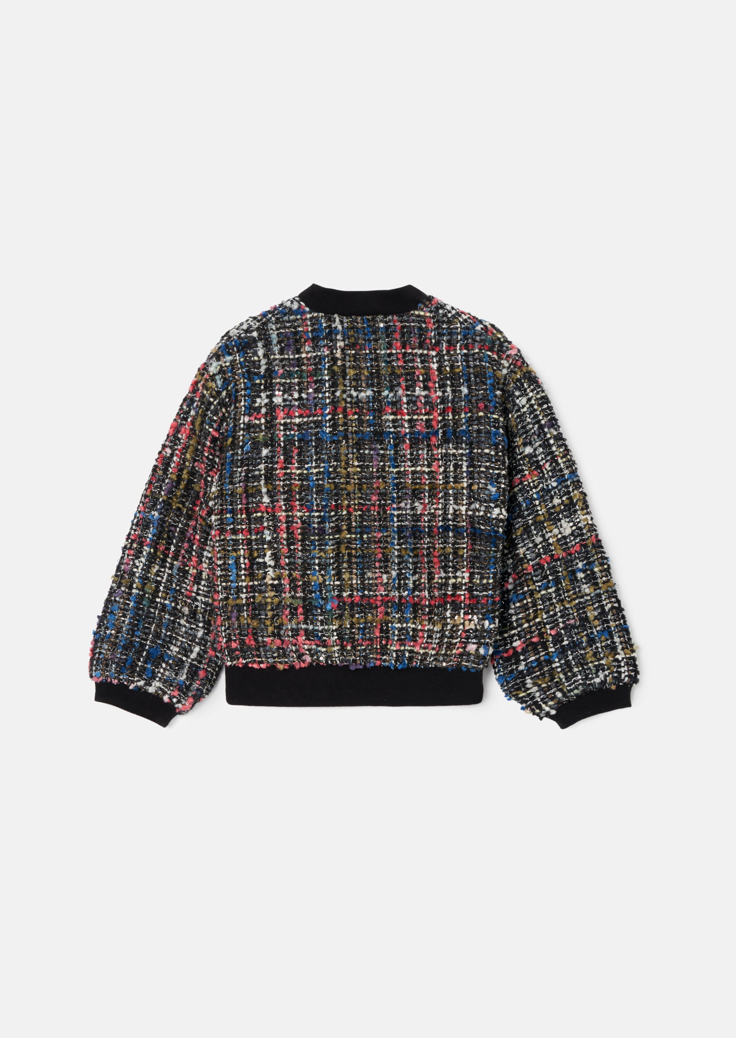 Dancia Black Tweed Bomber Jacket