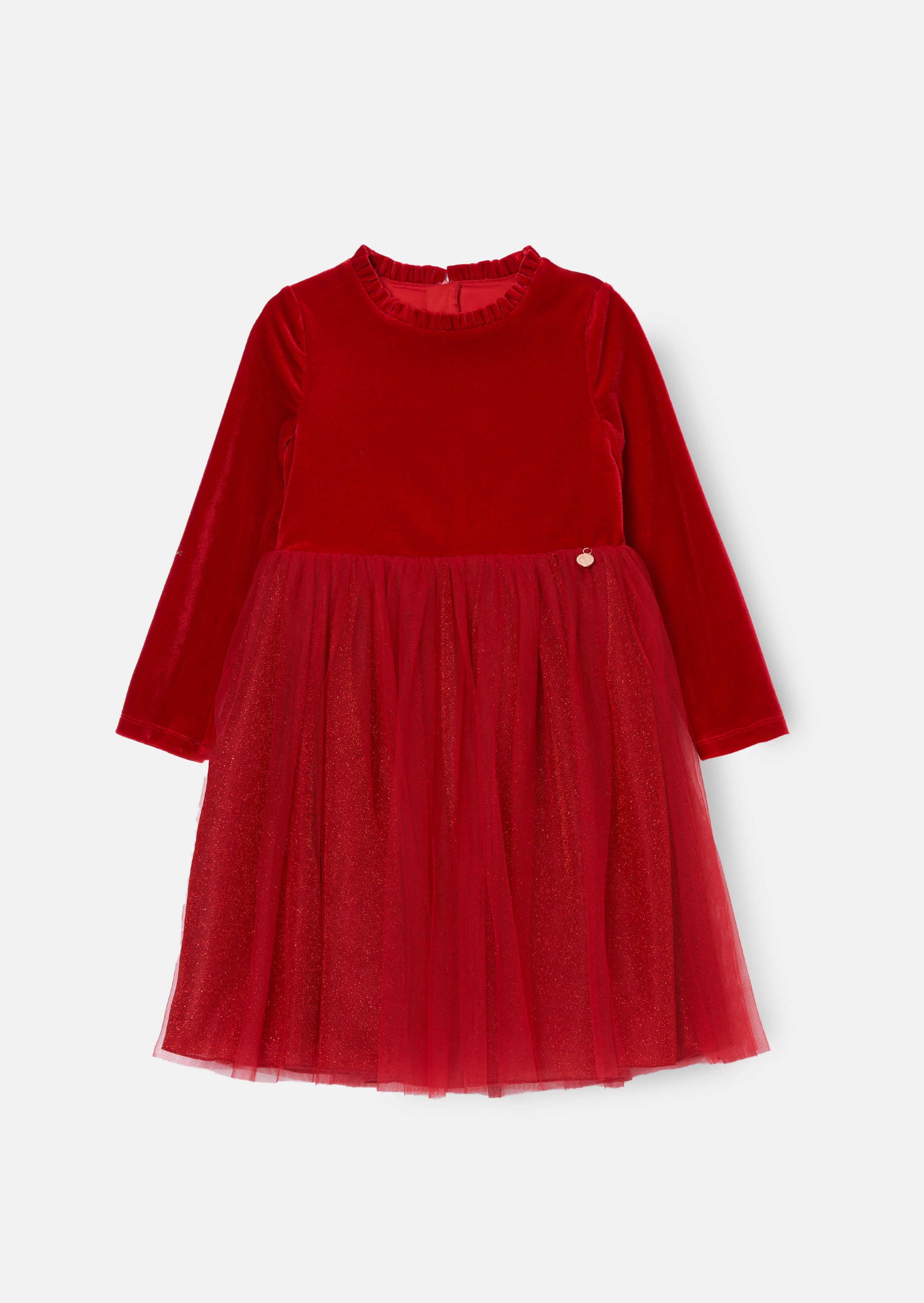 Elsie Red Velvet Tulle Dress