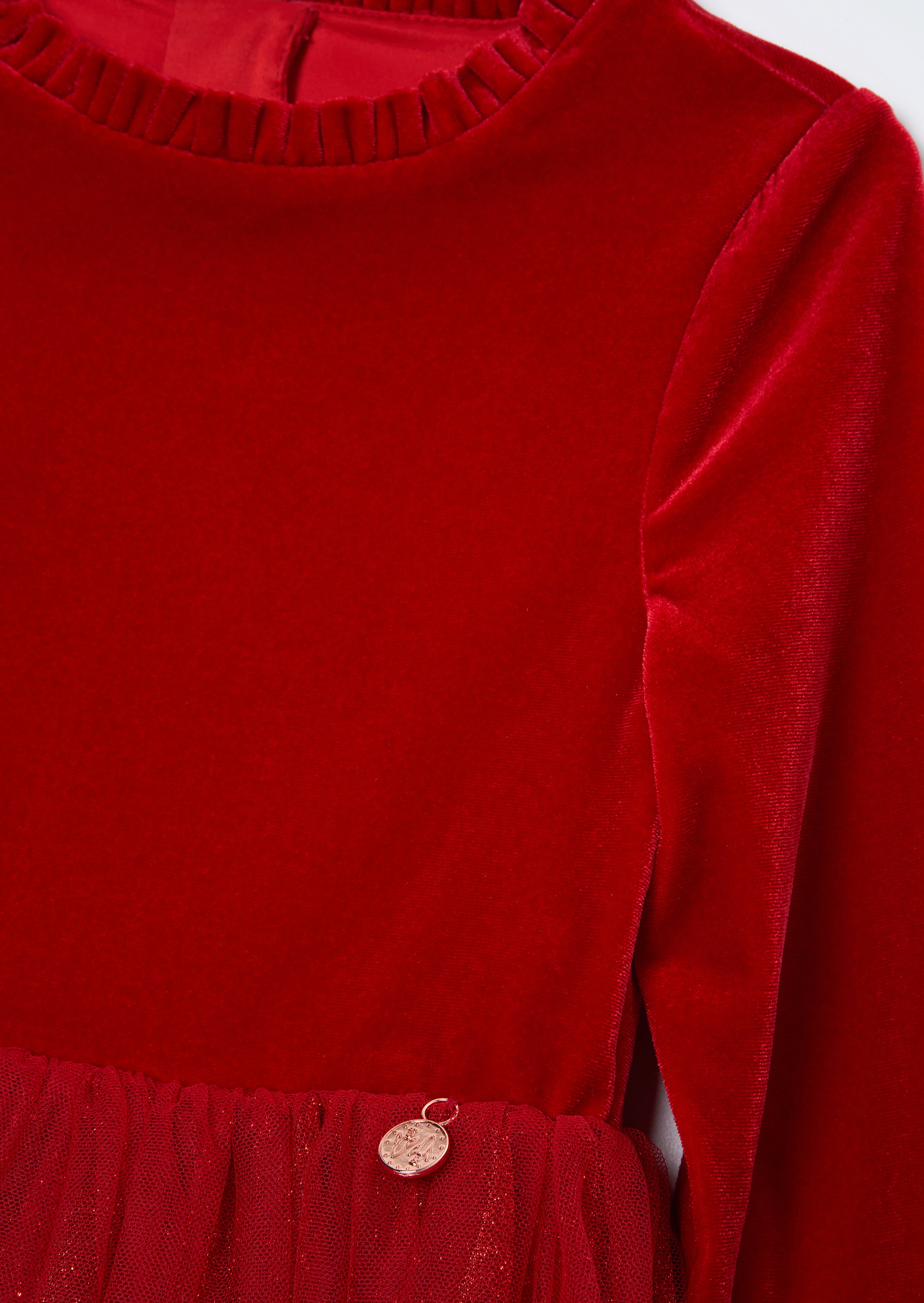 Elsie Red Velvet Tulle Dress
