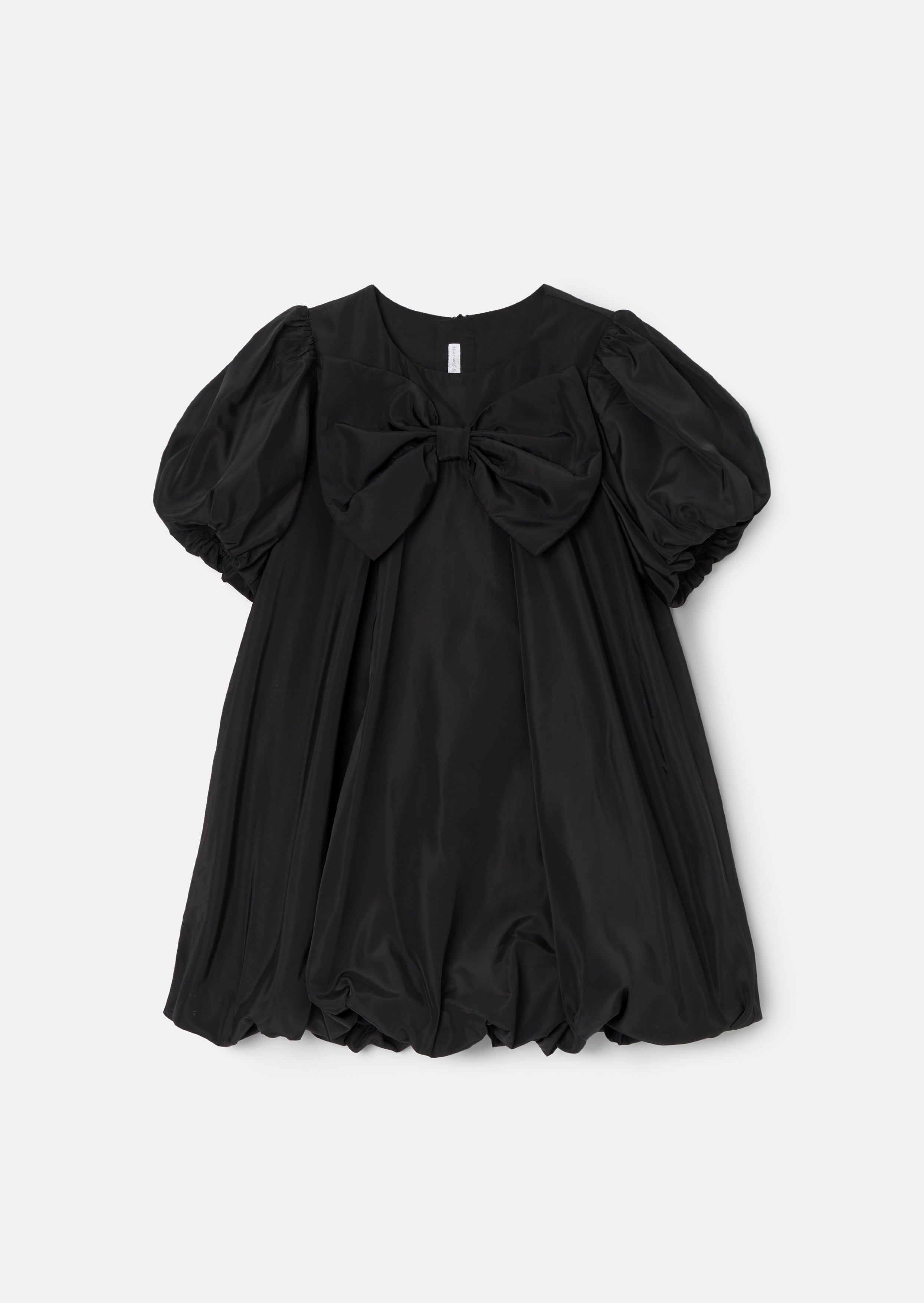 Nadia Black Bubble Hem Bow Dress