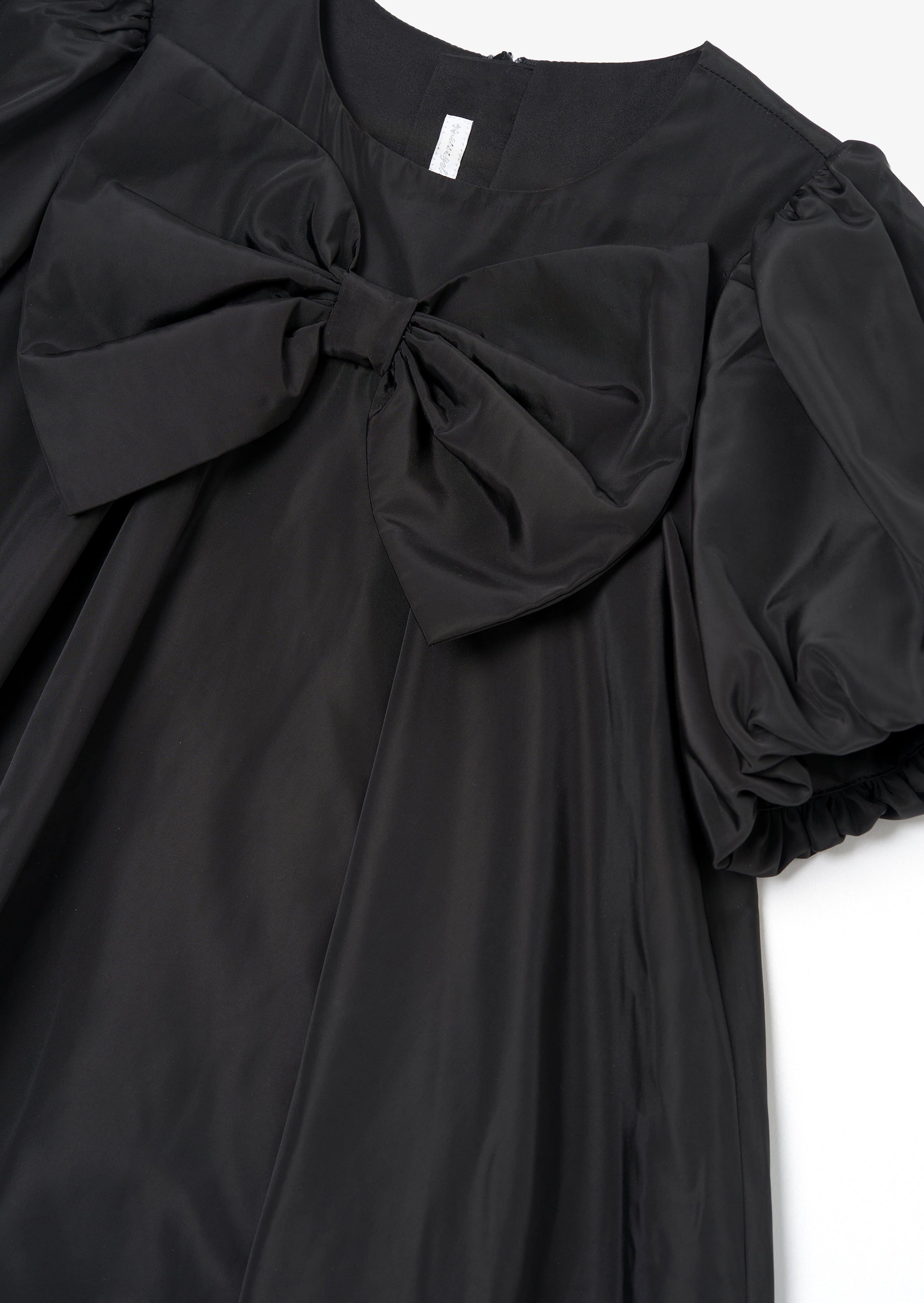 Nadia Black Bubble Hem Bow Dress