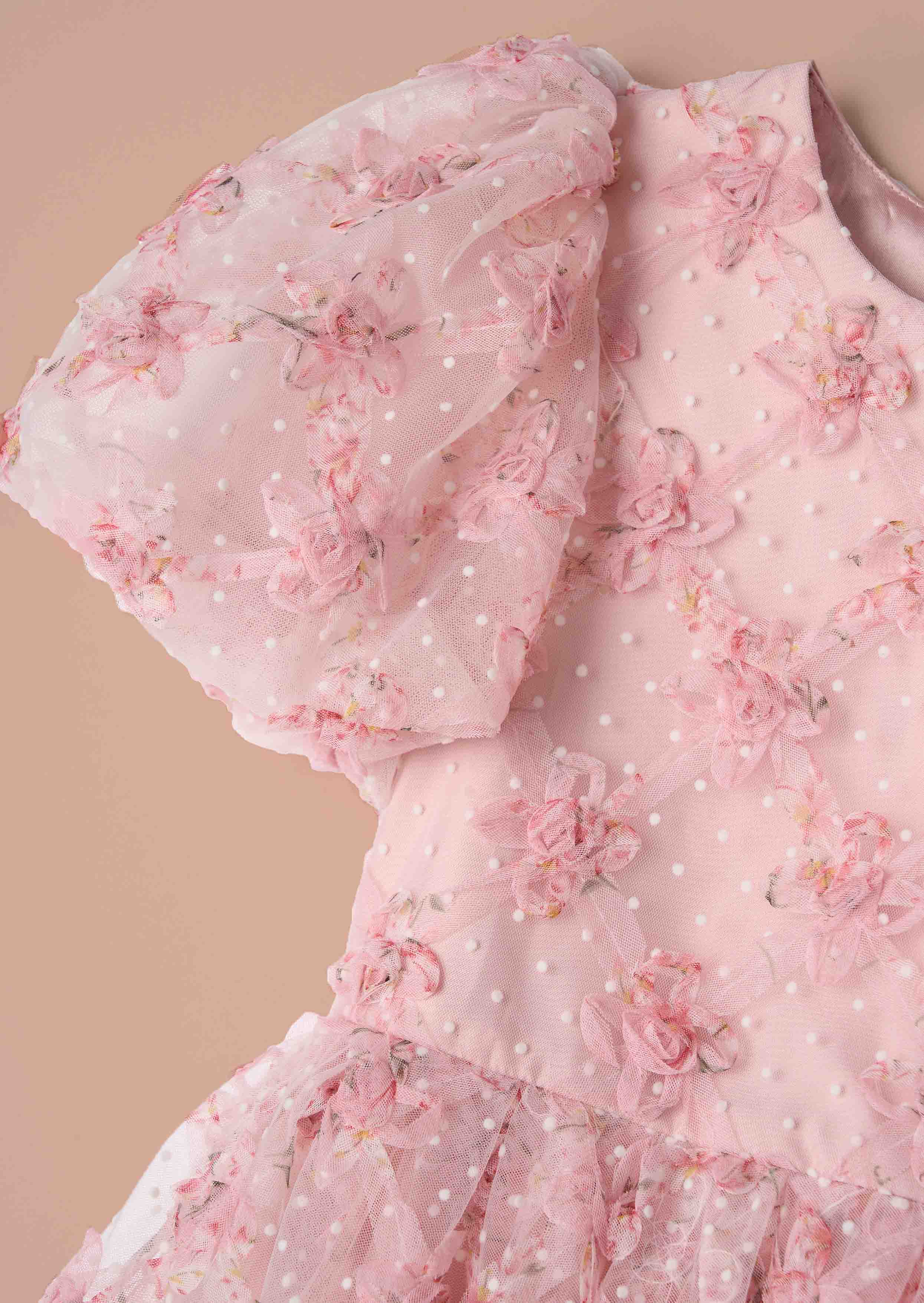Puff Sleeve Frill Frock