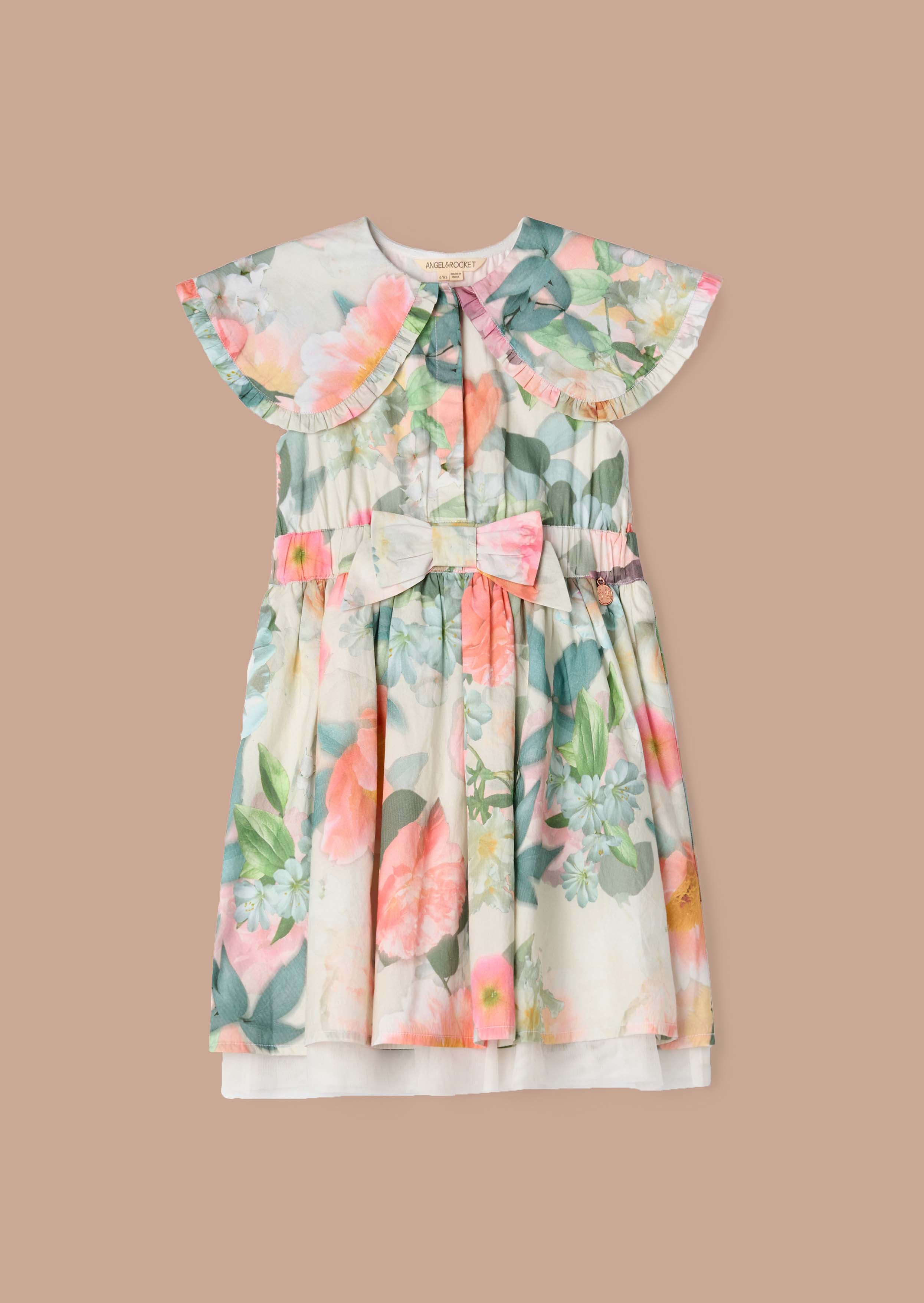 Lace Girls Multi Cape Collar Dress