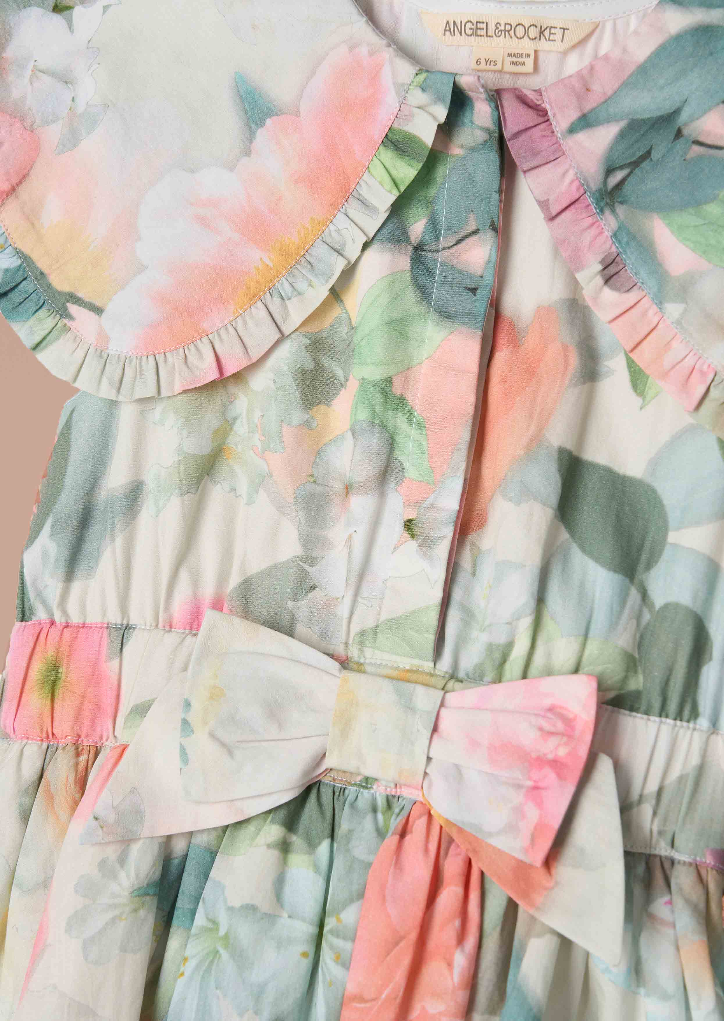 Short Sleeve Girls Multi Cape Collar Dress