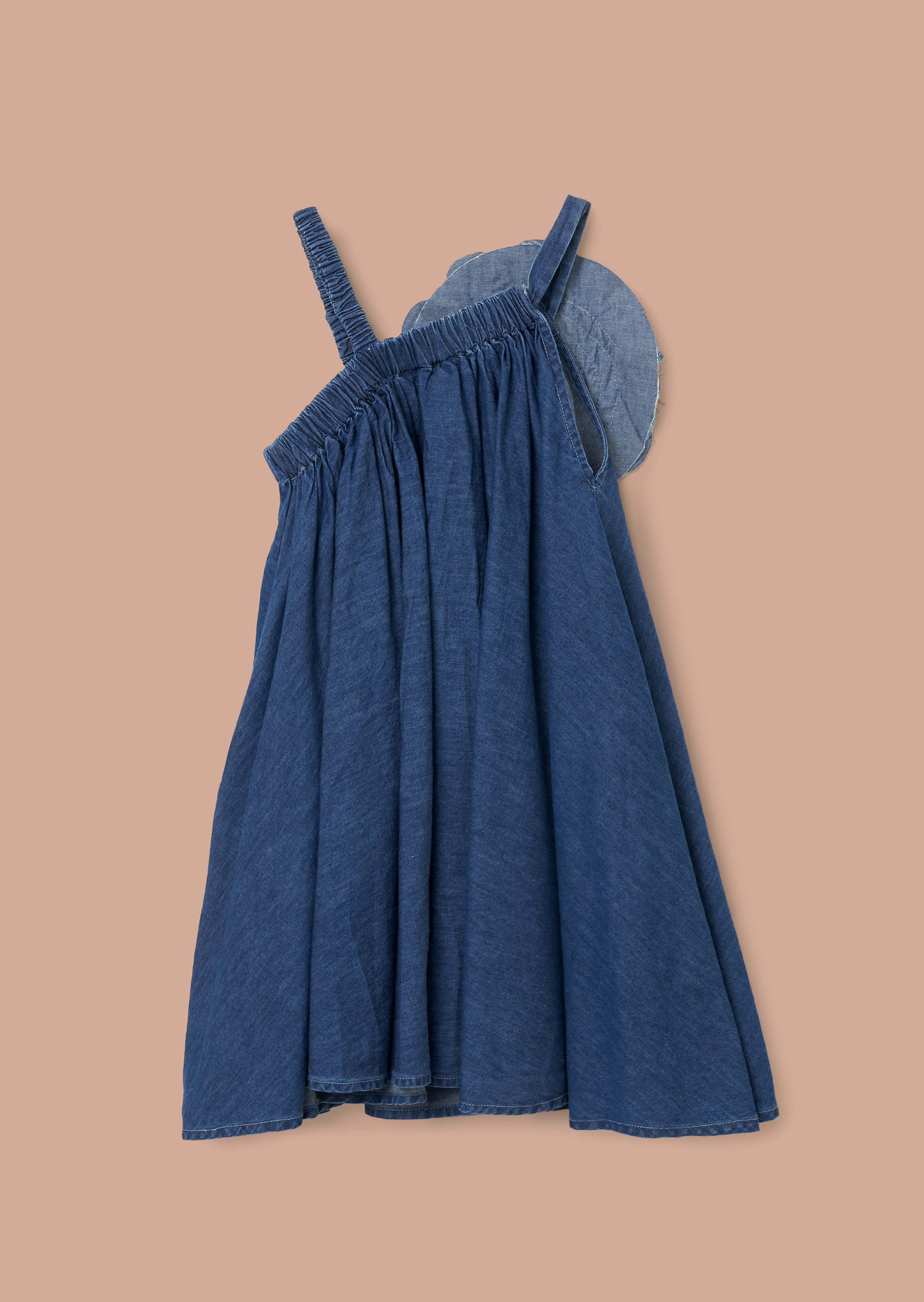 Online Girls Denim Corsage Swing Dress