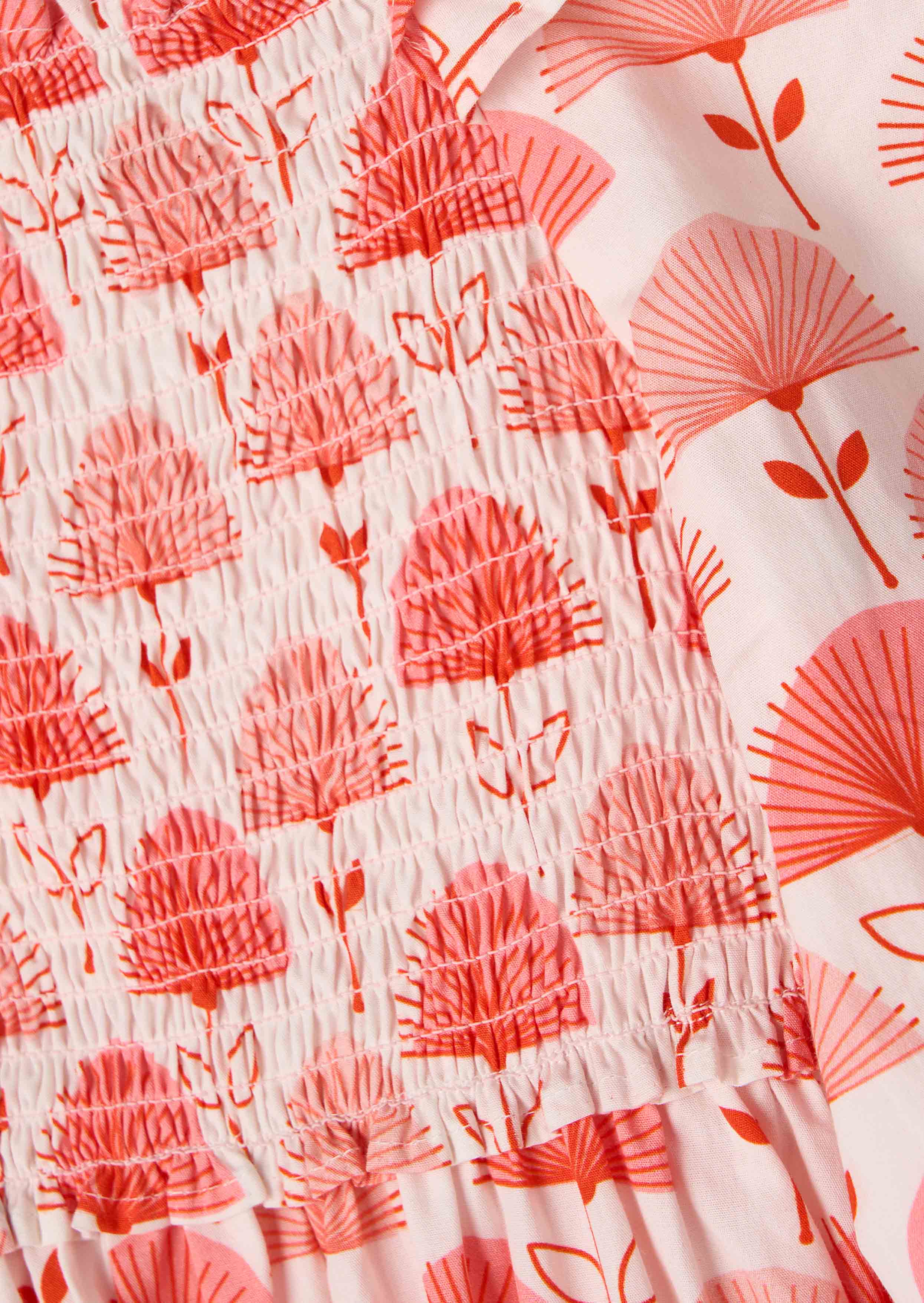 Buy Girls Pink Ruffle Shoulder Print Dress