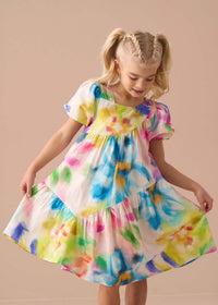 Jodie Multi Print Aysmmetric Dress