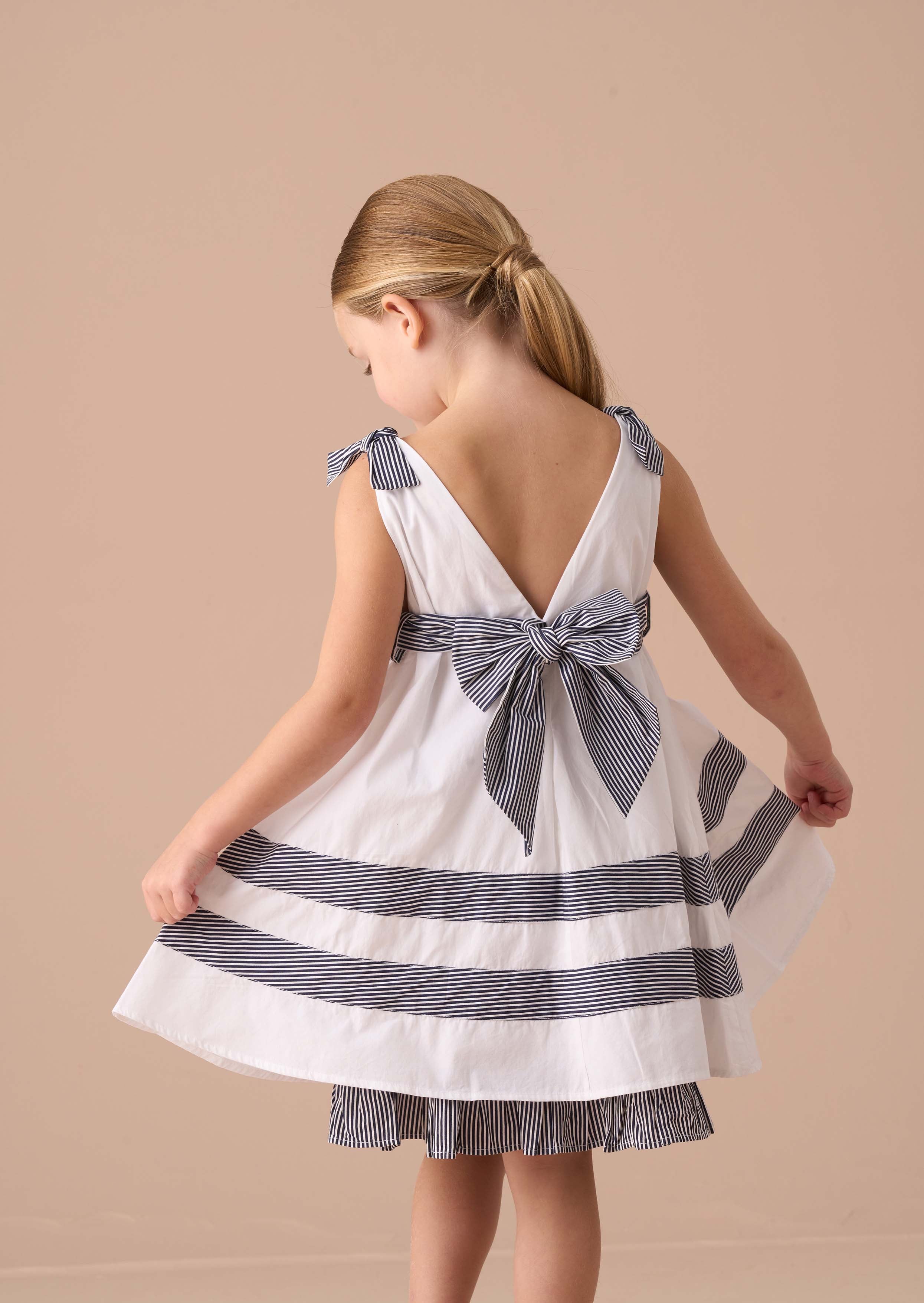 Online White Panelled Tie Shoulder Dress