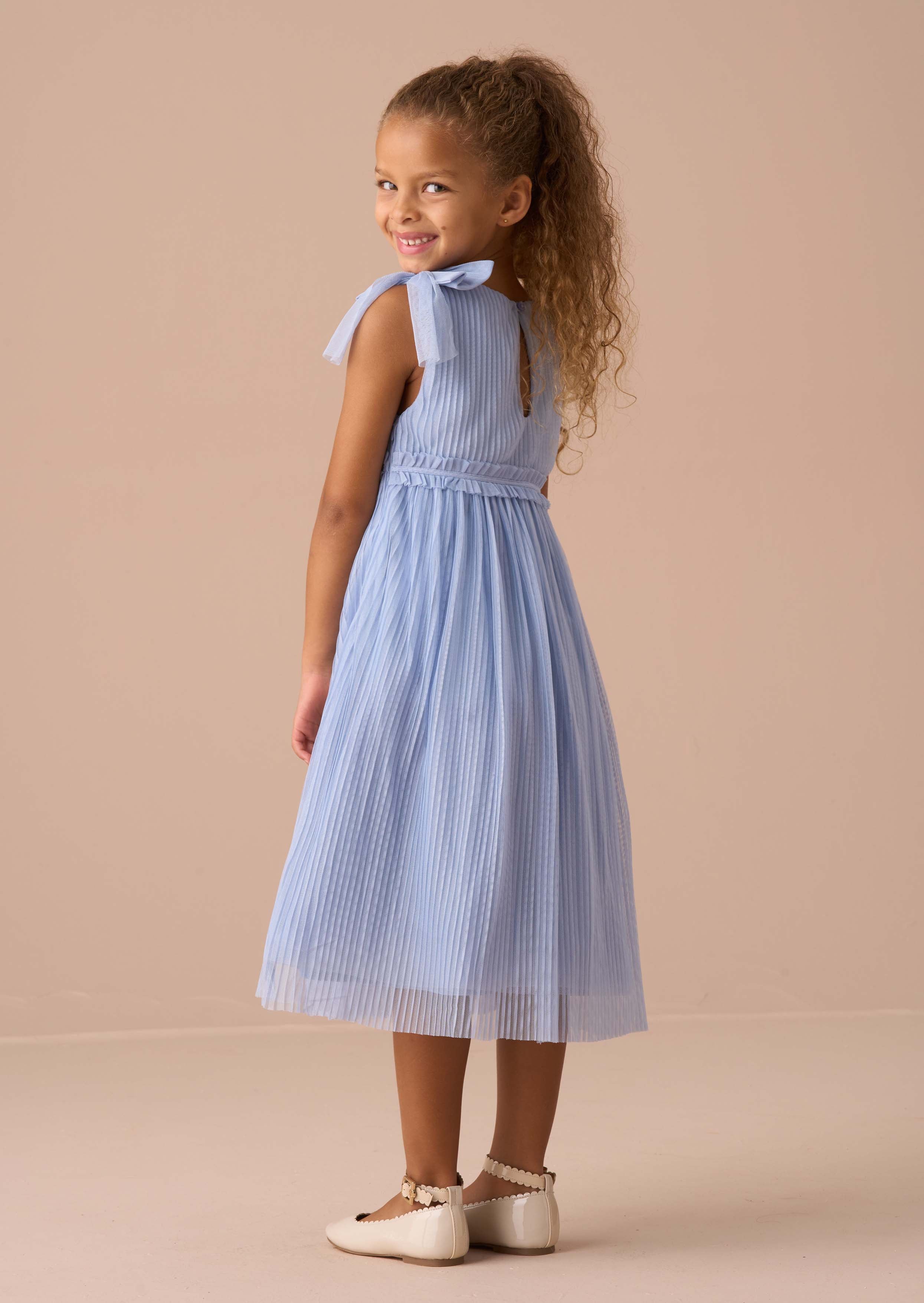 Online Blue Tulle Bow Dress