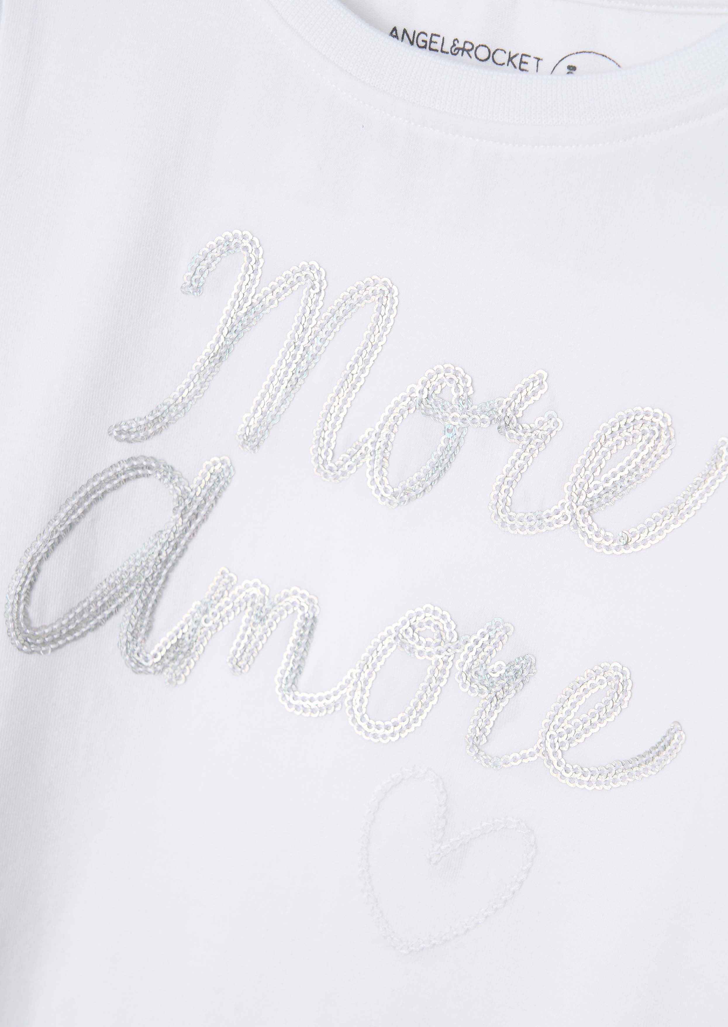 Buy Girls White Sequin Slogan Top