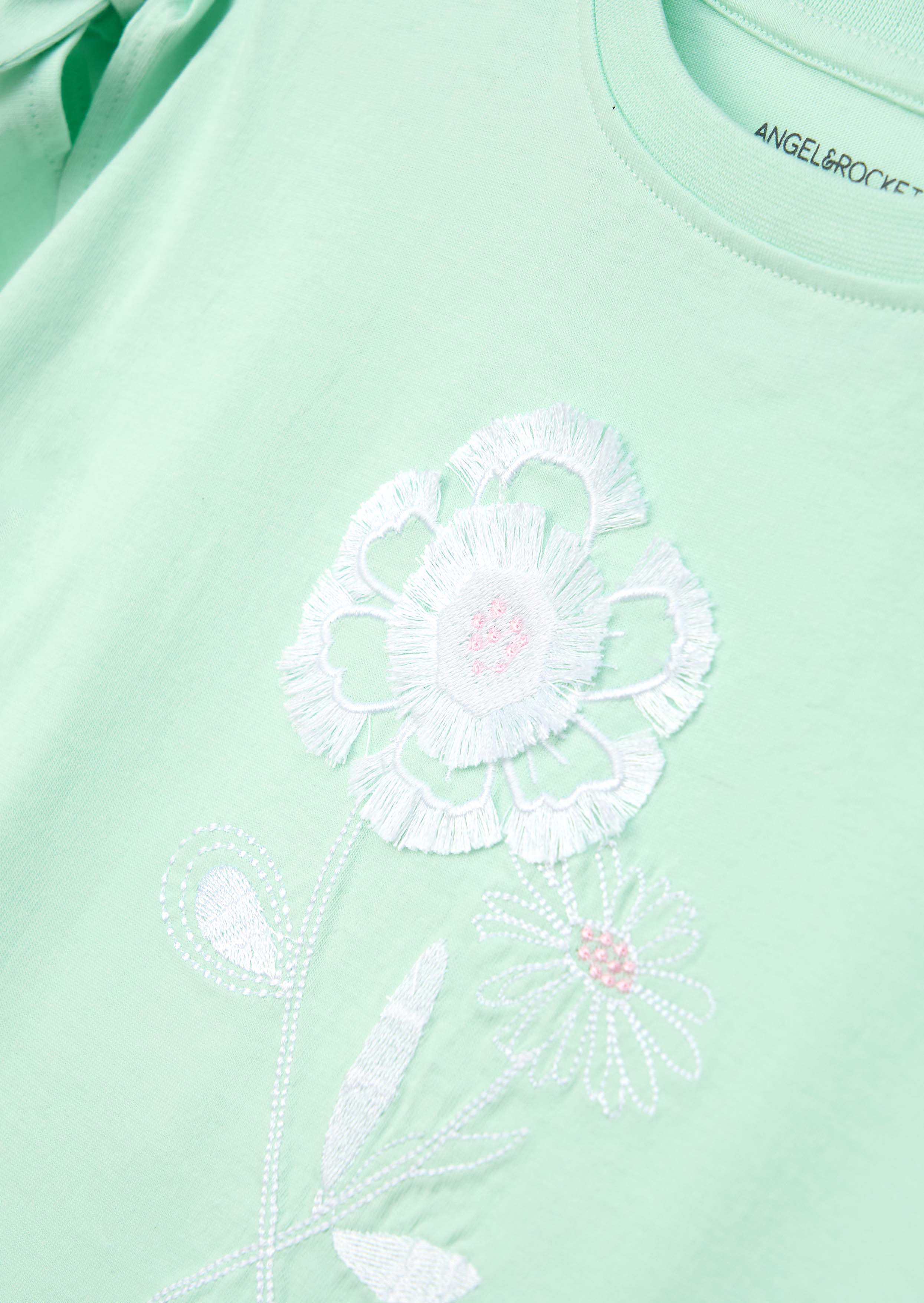 Mint Green Girls Tie Sleeve Top