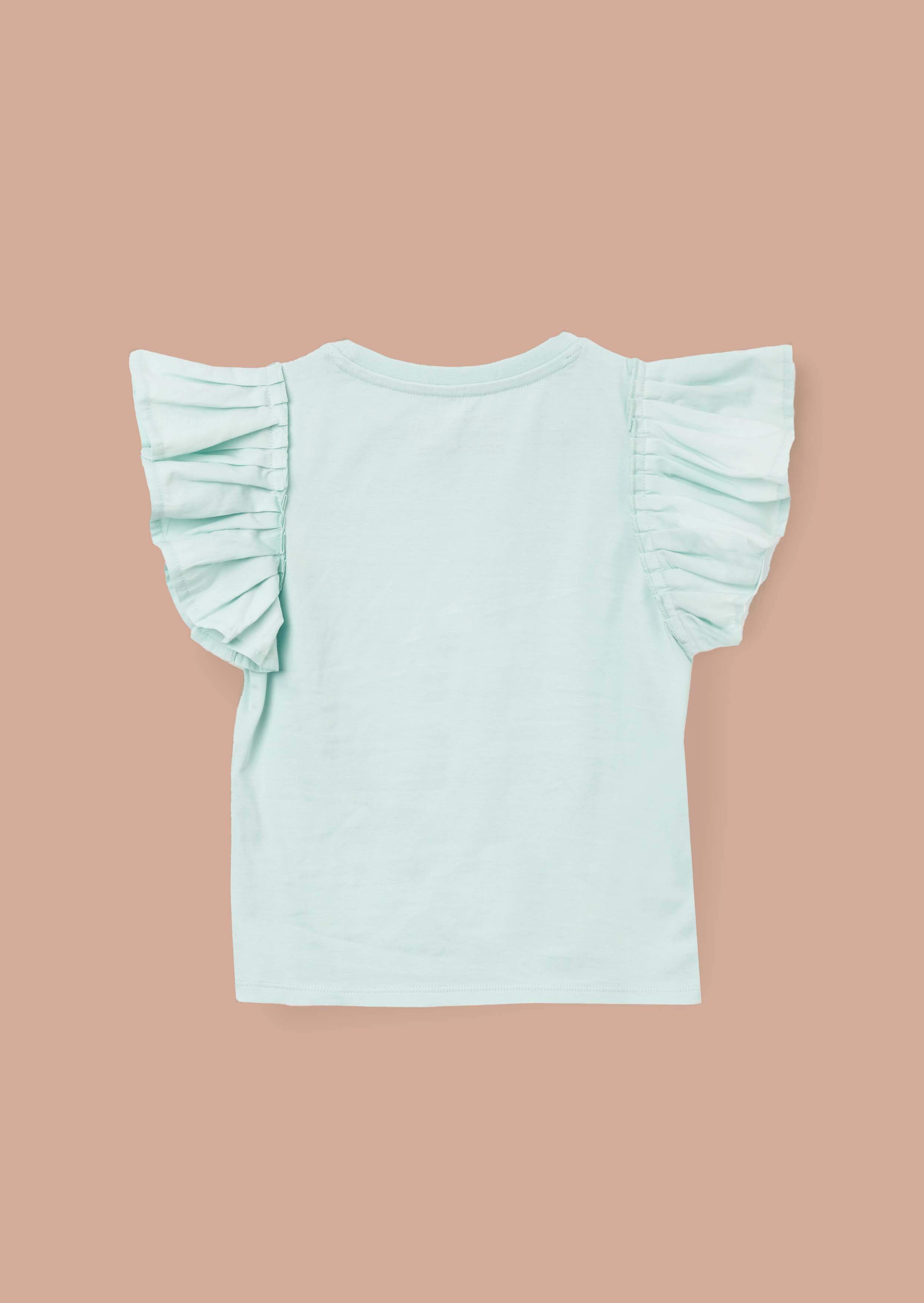 Online Girls Blue Pleat Sleeve Top