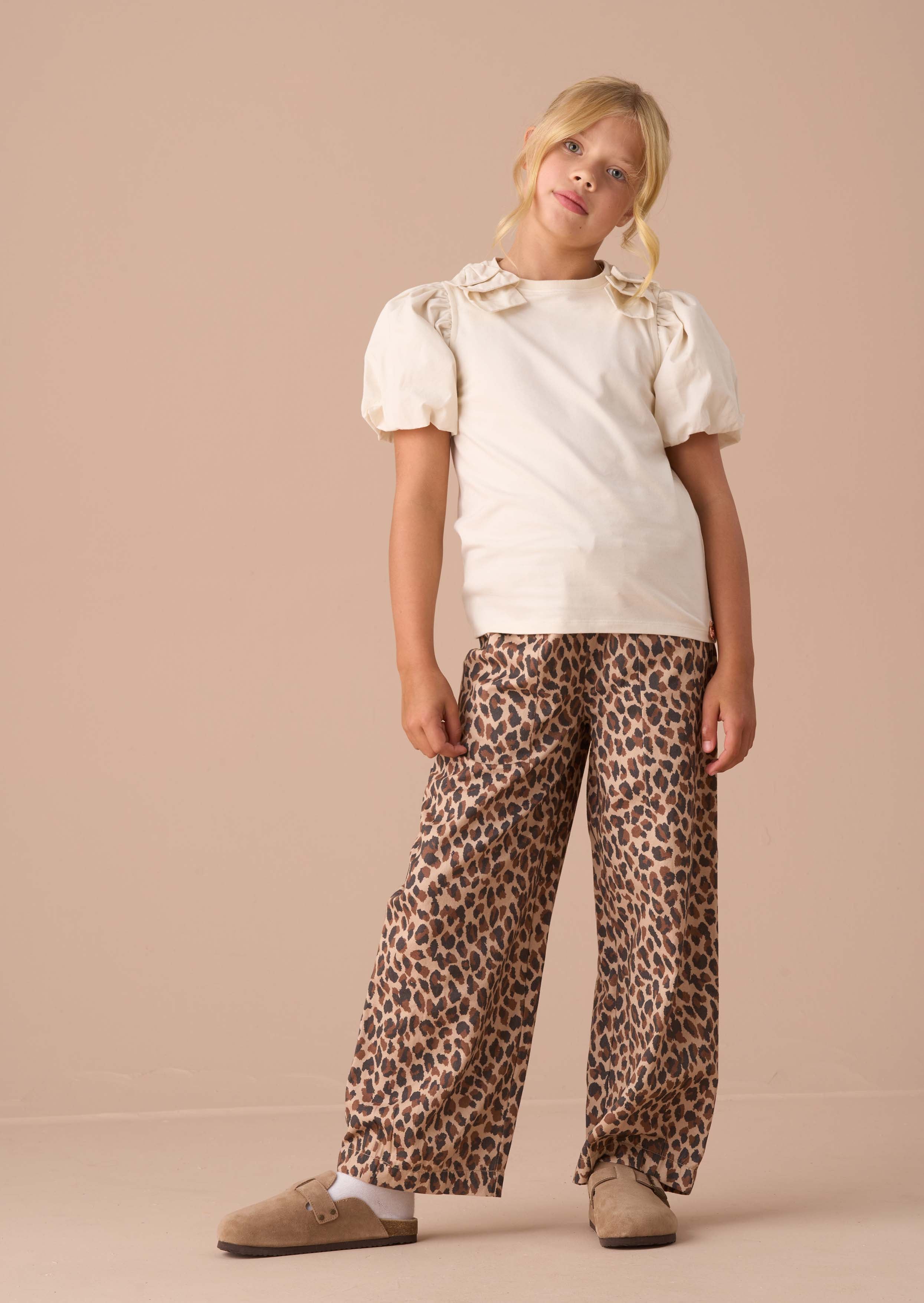 Buy Ivory Bow Shoulder Puff Sleeve Top