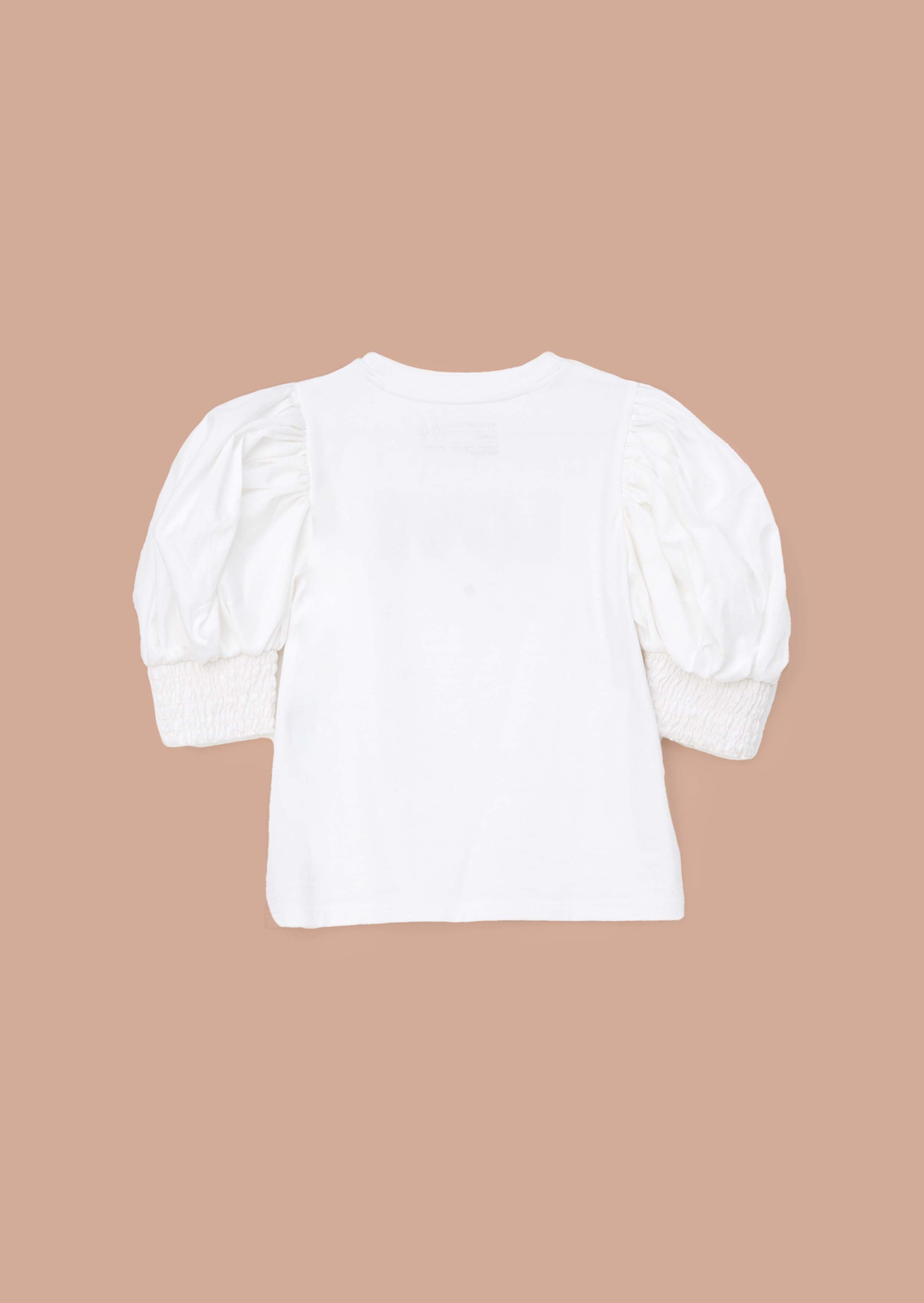 Online Girls White Puff Sleeve Top