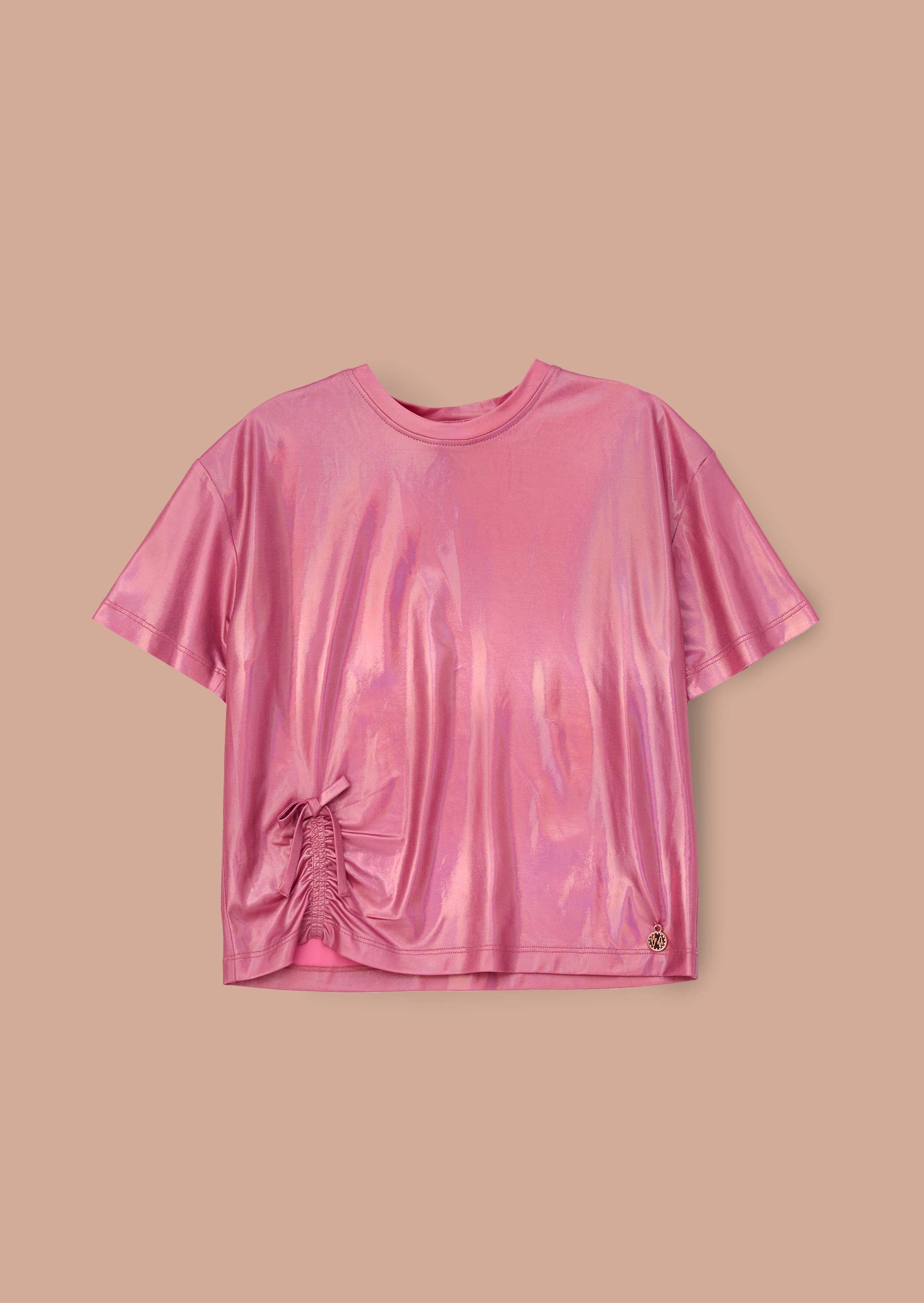 Buy Girls Pink Foil Jersey Top
