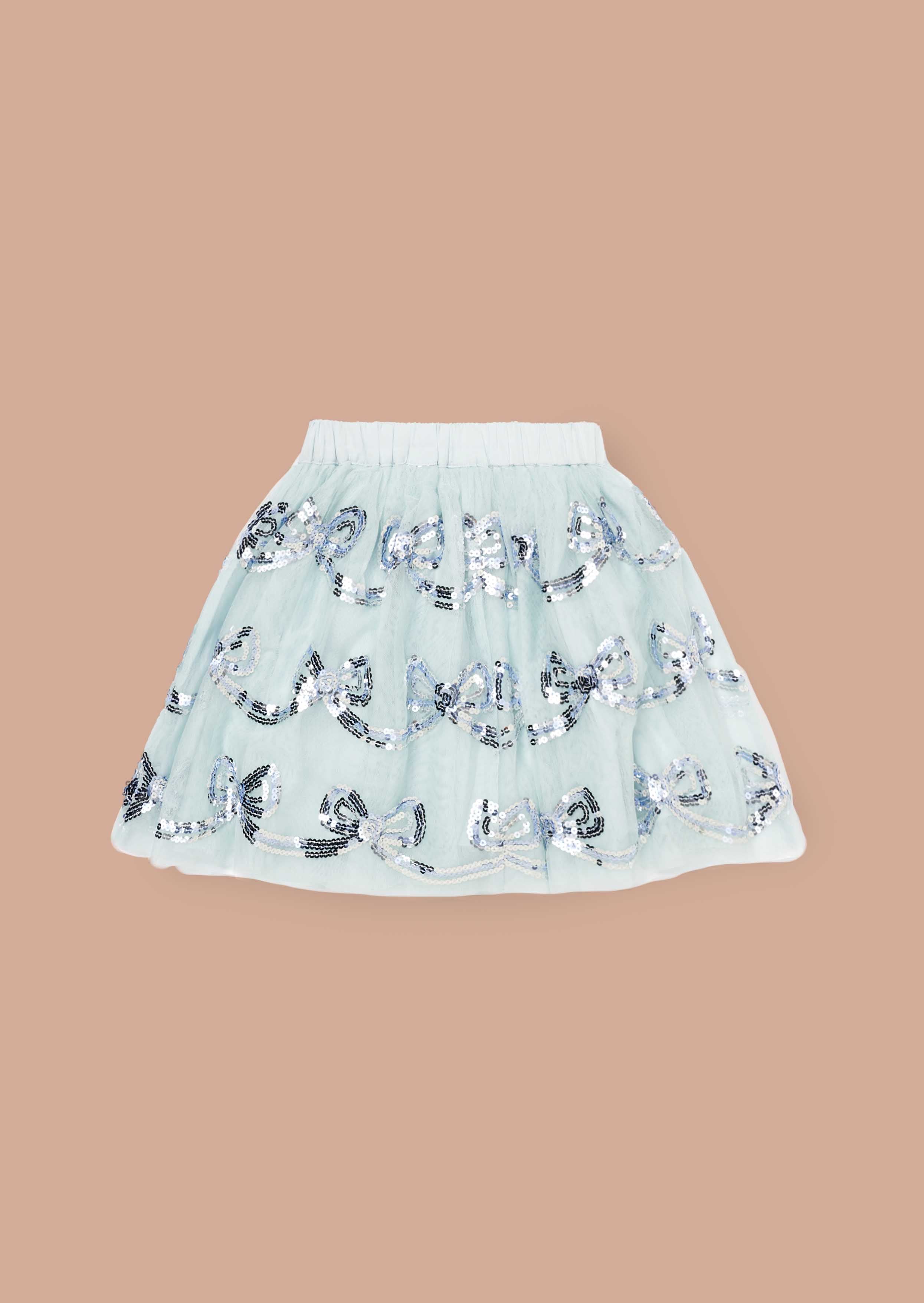 Buy Girls Blue Mesh Sequin Skirt