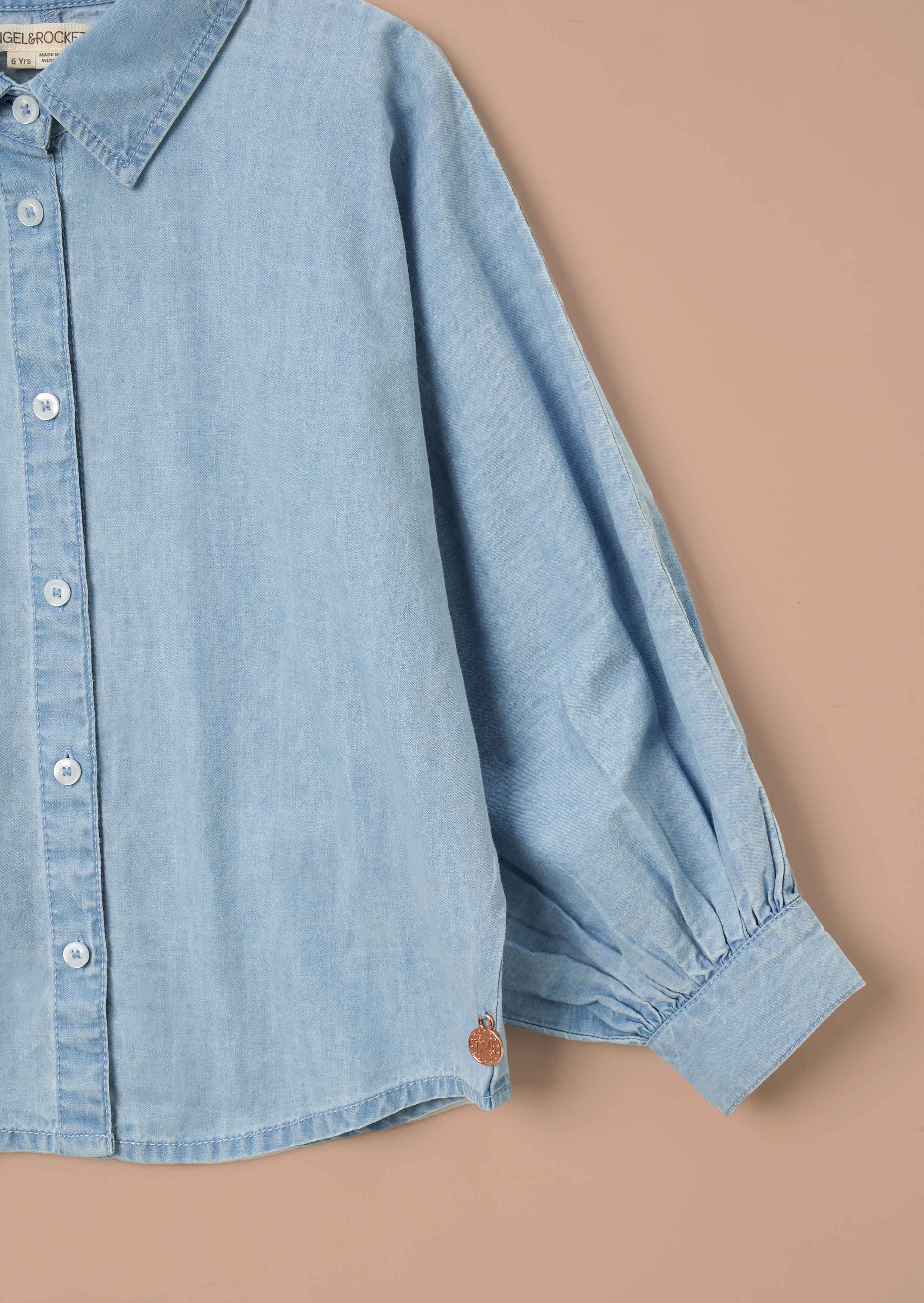 Collared Girls Blue Denim Shirt