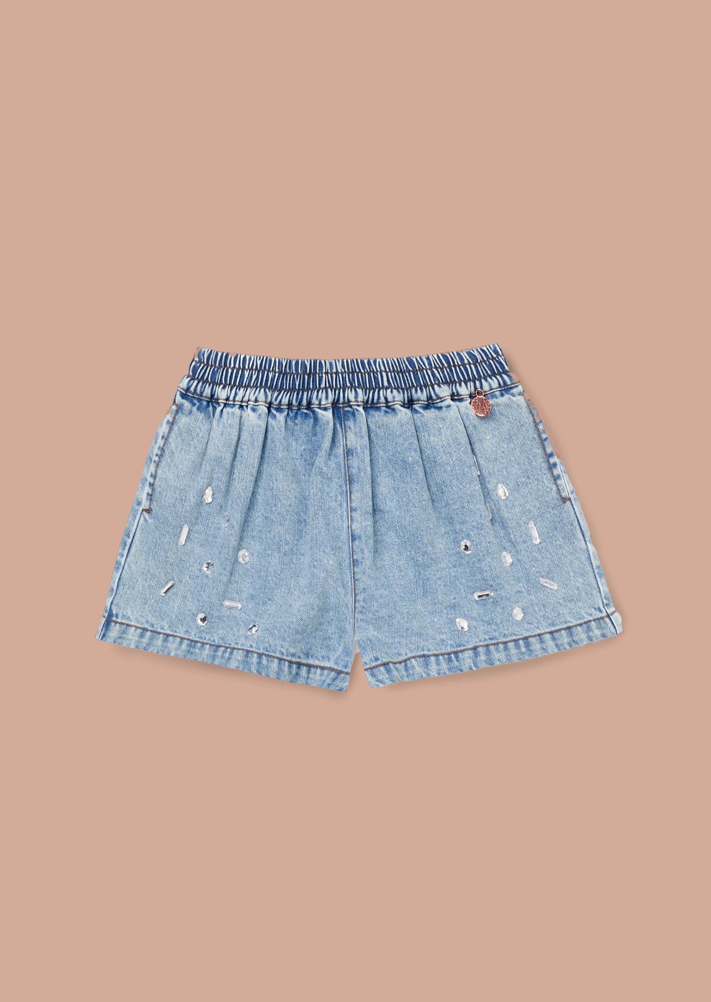 Buy Girls Blue Short Sleeve Denim Shorts