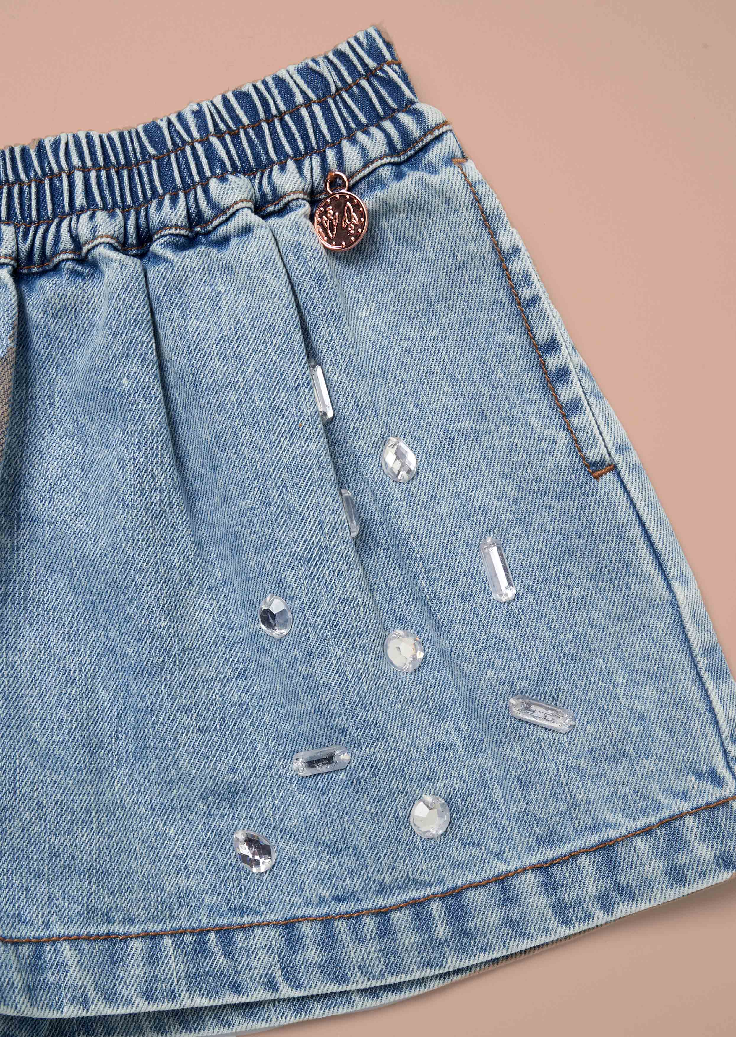 Outfit Girls Blue Short Sleeve Denim Shorts
